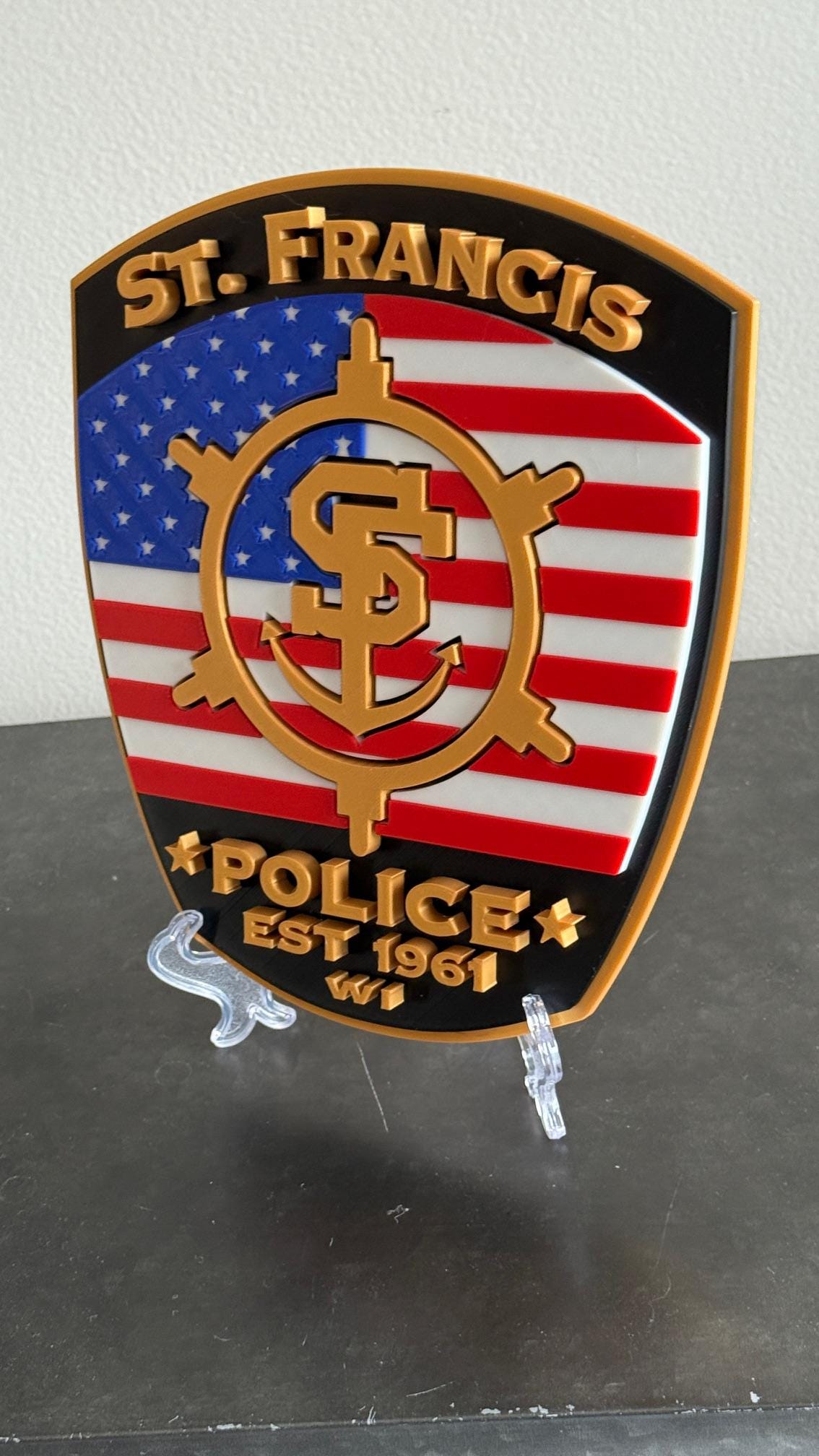 St. Francis Police Department 3D Embossed Plaque: First Responder Wall Art Wisconsin