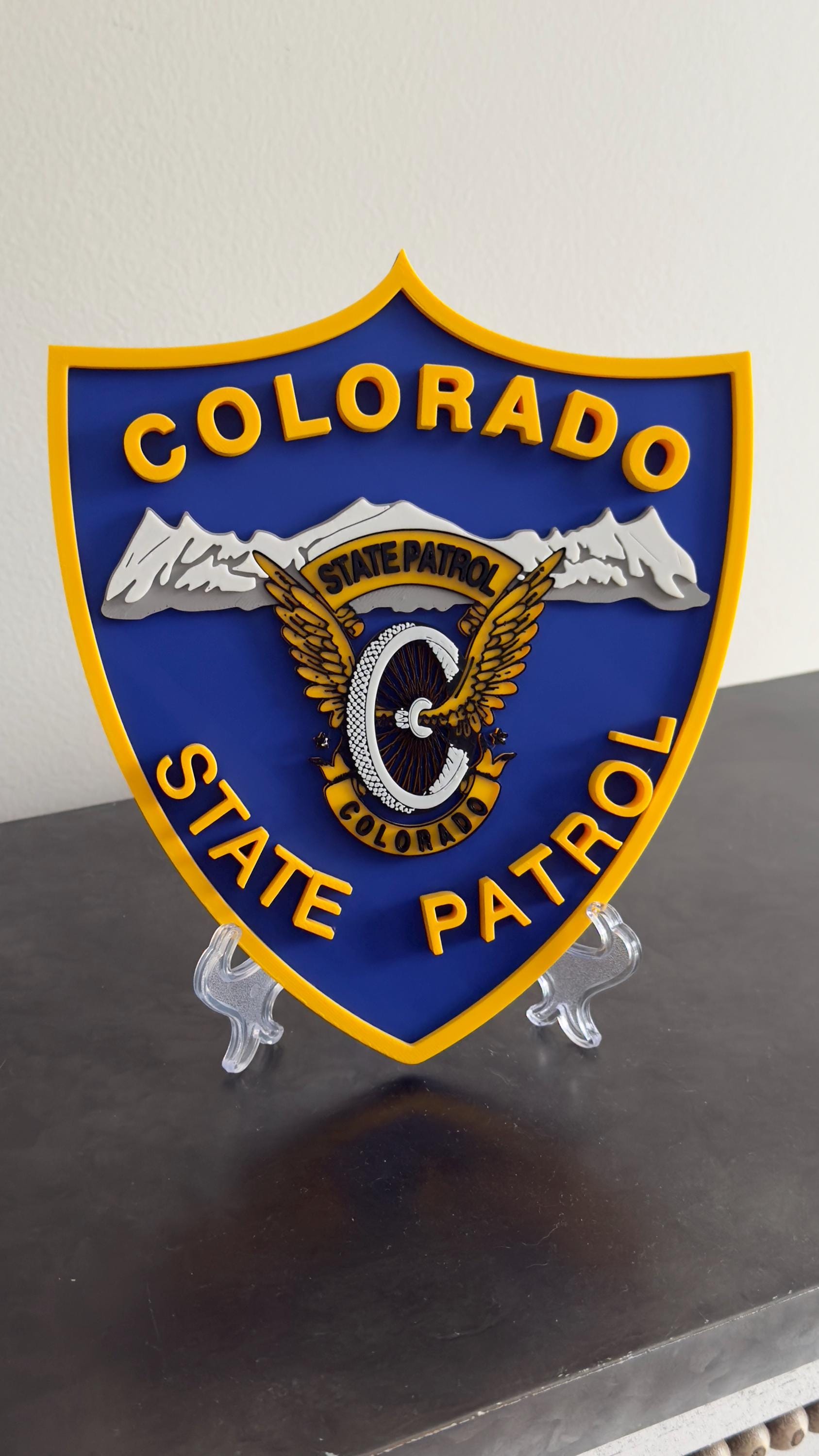 First Responder Plaque, Colorado State Patrol 3D Embossed (9x8 Inches)