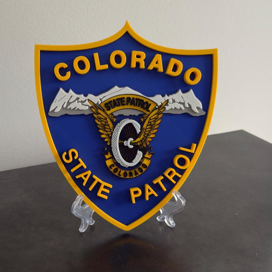 First Responder Plaque, Colorado State Patrol 3D Embossed (9x8 Inches)