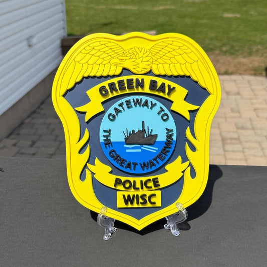 Green Bay Police Department 3D Embossed Plaque: First Responder Wall Art Wisconsin