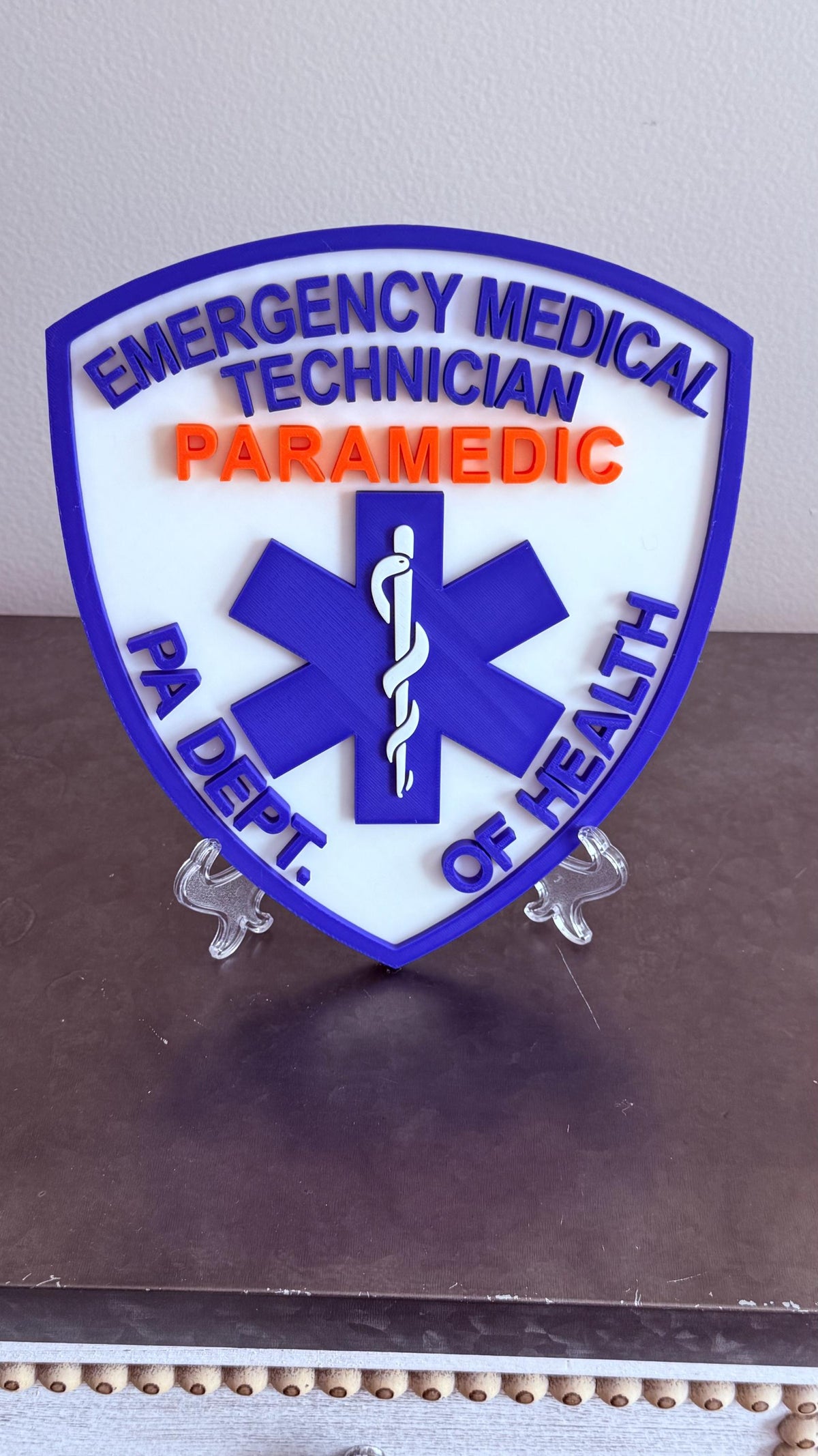 Pennsylvania Paramedic Department of Health 3D Display Plaque PA Display Plaque EMS Gift