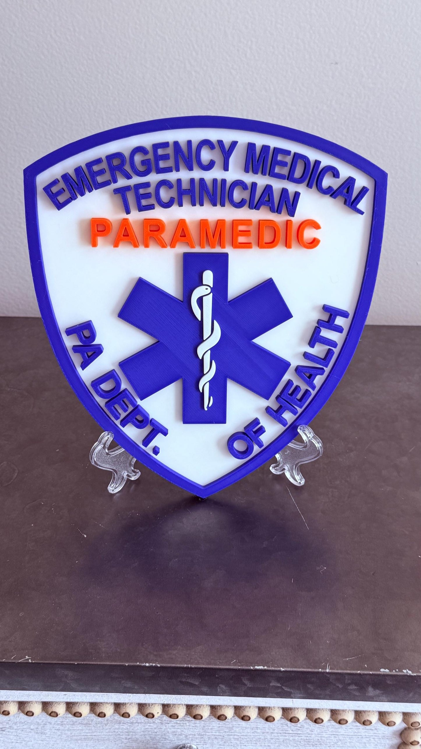 Pennsylvania Paramedic Department of Health 3D Plaque PA Display Plaque EMS Gift