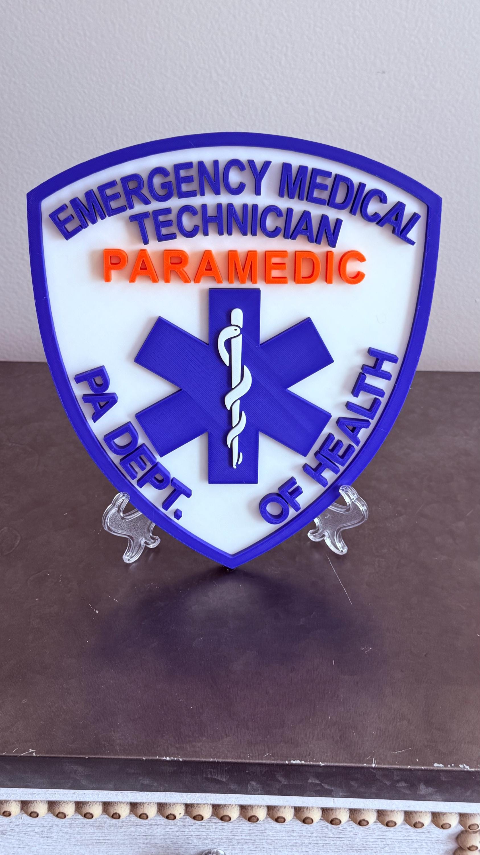 Pennsylvania Paramedic Department of Health 3D Plaque PA Display Plaque EMS Gift
