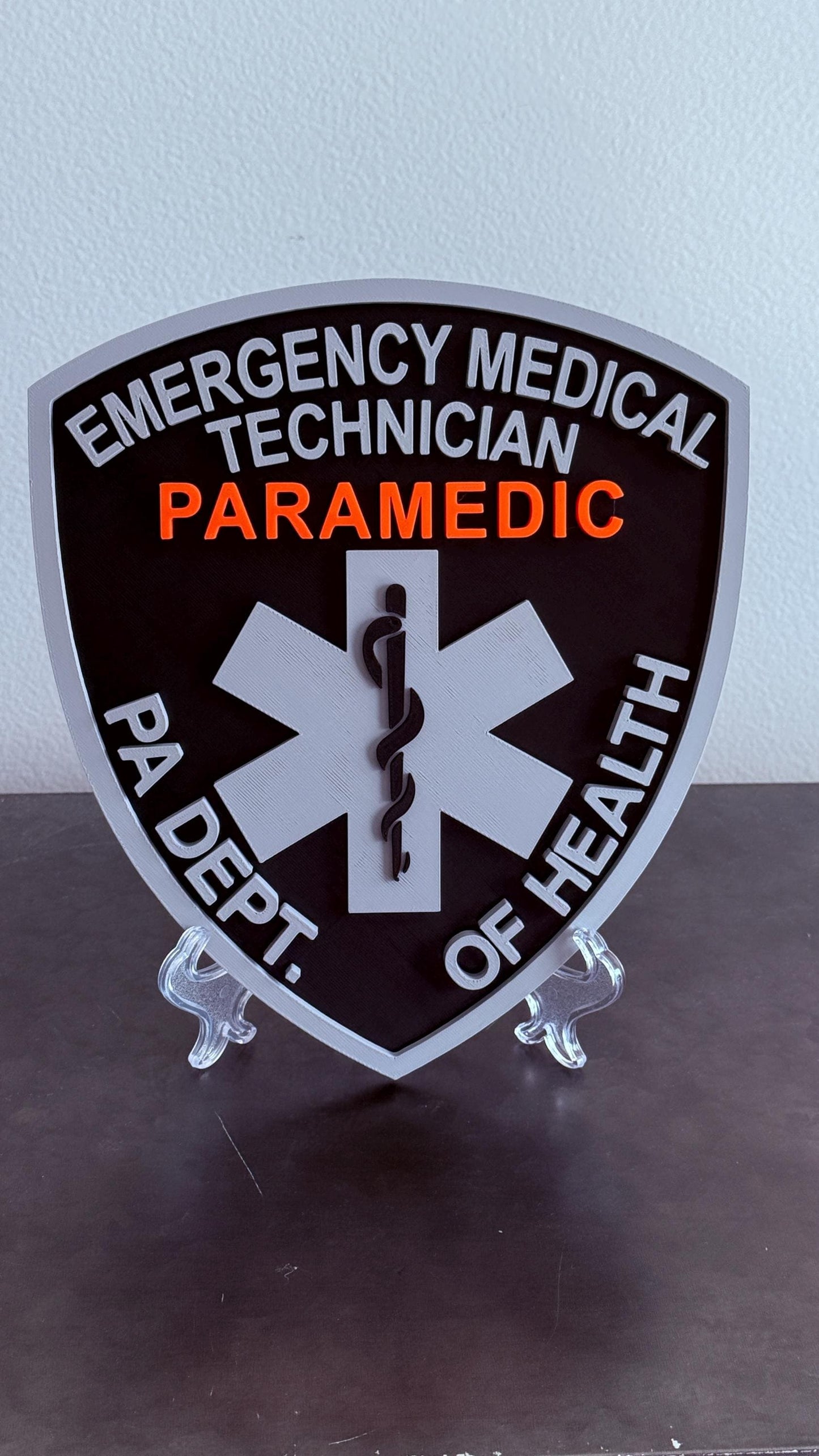 Pennsylvania Paramedic Department of Health 3D Plaque PA Display Plaque EMS Gift