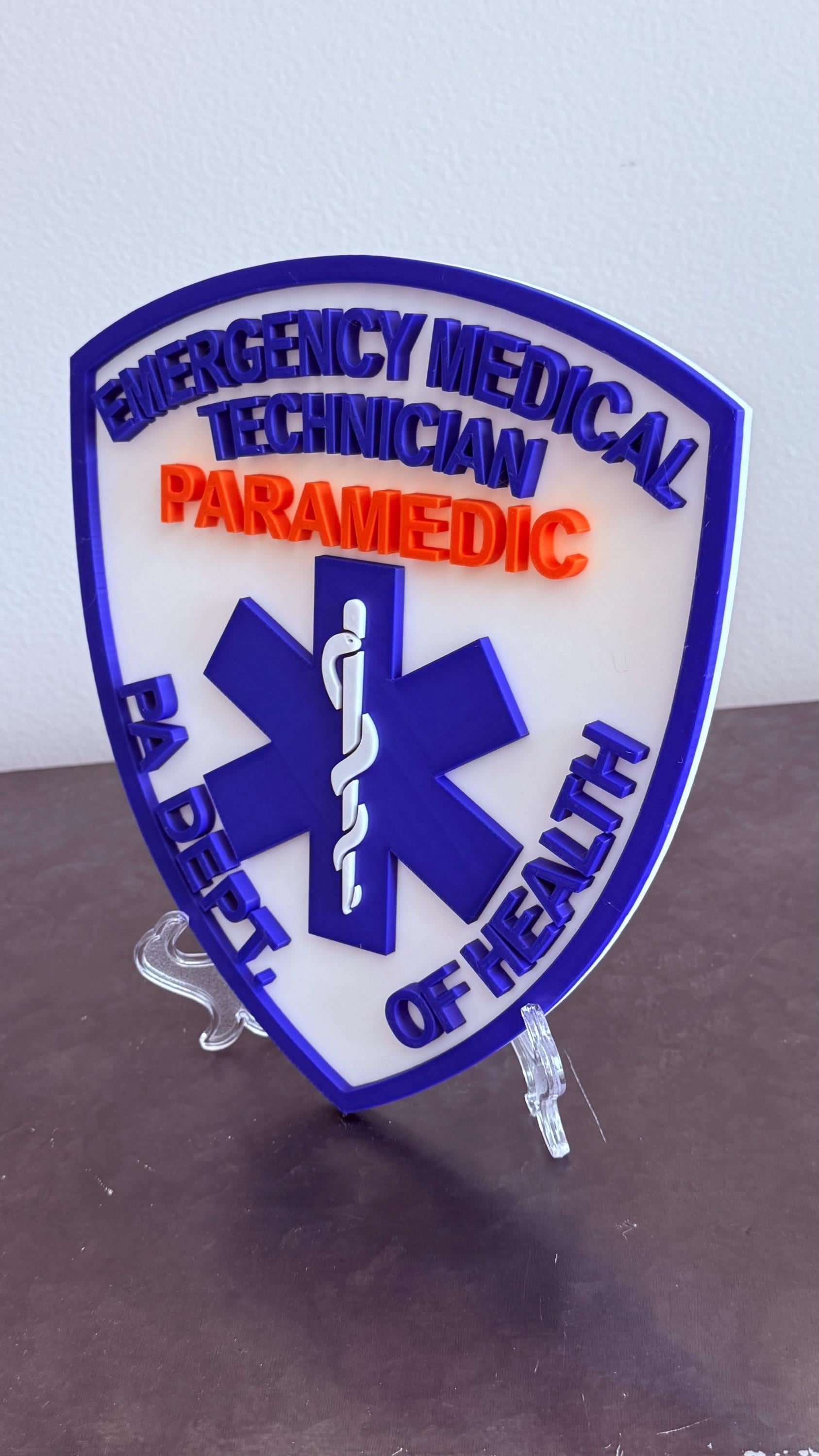 Pennsylvania Paramedic Department of Health 3D Plaque PA Display Plaque EMS Gift