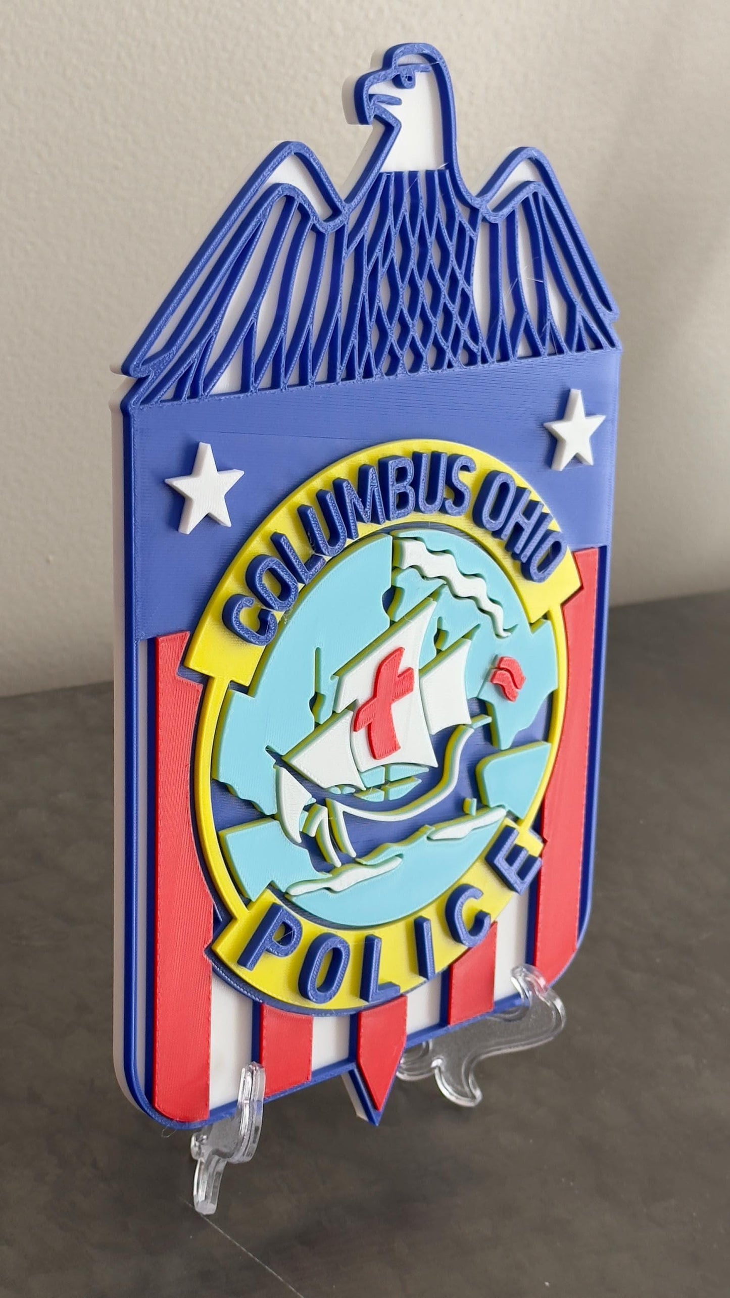 Columbus Ohio Police Department 3D Embossed Plaque - First Responder Wall Art
