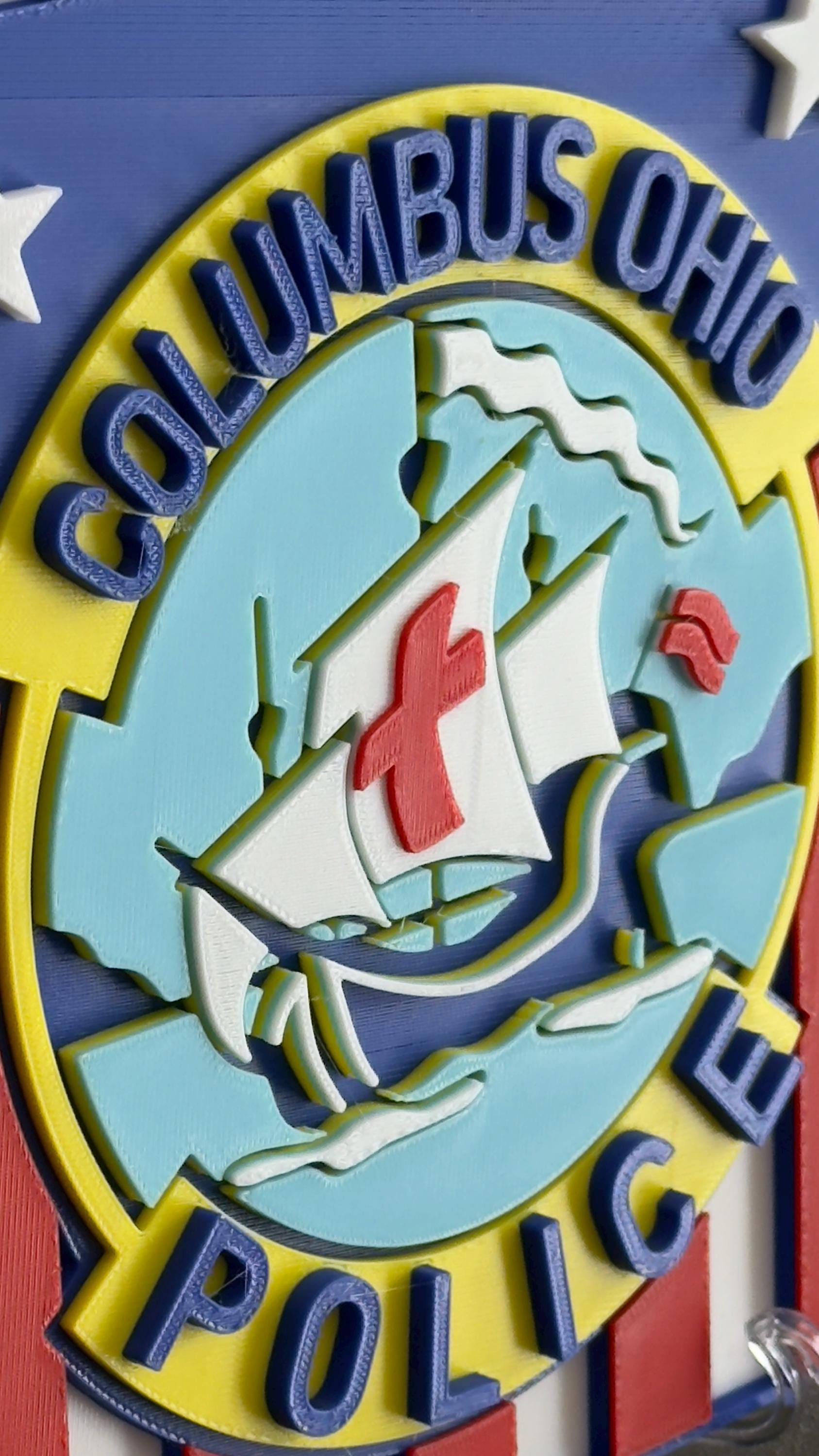 Columbus Ohio Police Department 3D Embossed Plaque - First Responder Wall Art