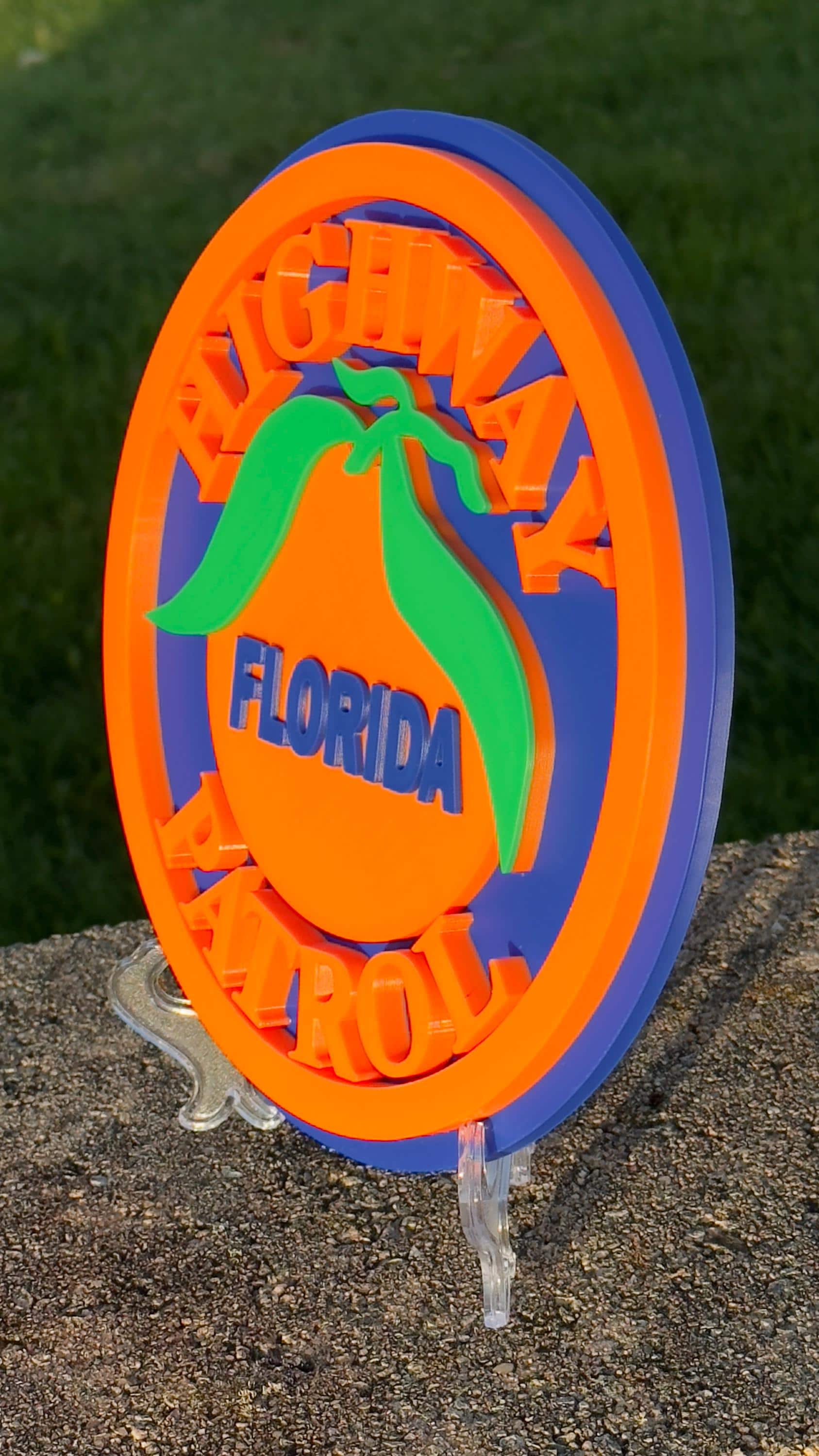 Florida Highway Patrol Plaque: 3D Embossed First Responder Wall Art Police Gift
