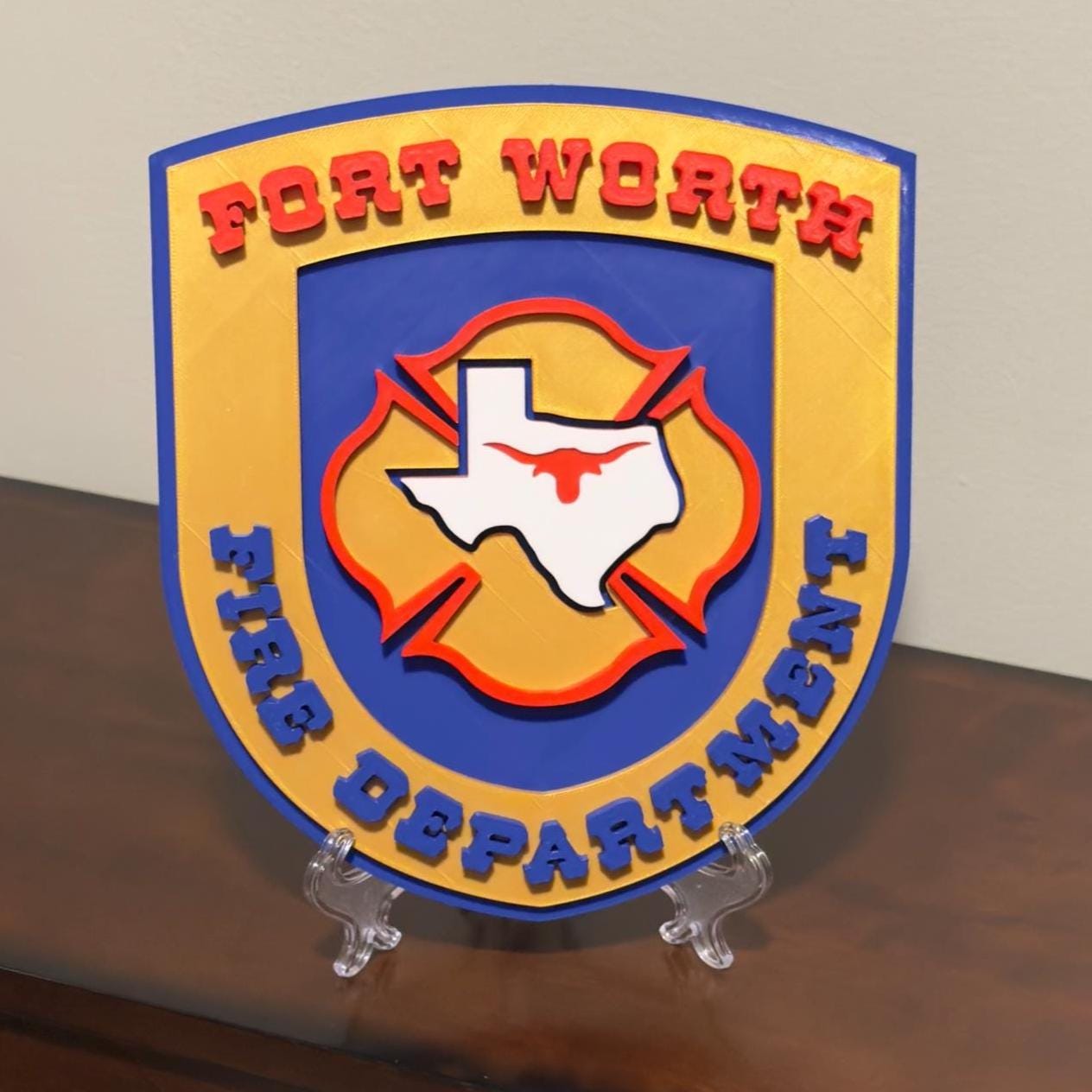 Fort Worth Fire Department 3D Plaque: Texas First Responder Wall Art Firefighter Gift
