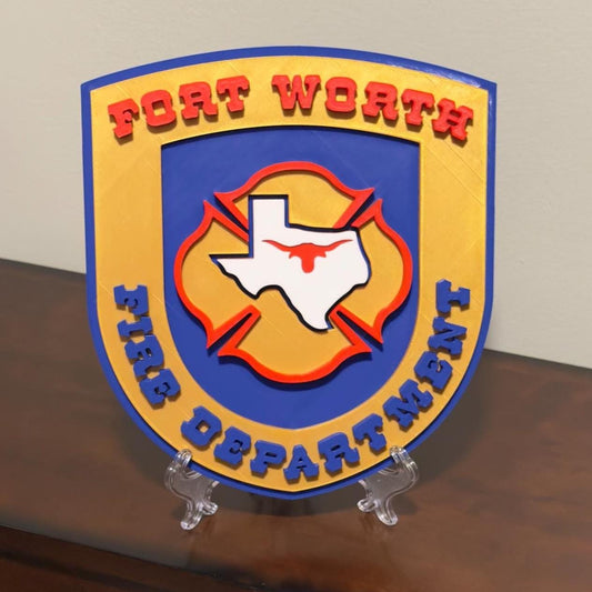 Fort Worth Fire Department 3D Plaque: Texas First Responder Wall Art Firefighter Gift