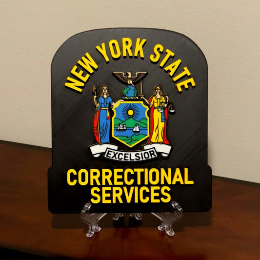 NYS Correctional Officer 3D Plaque Embossed First Responder Wall Art New York State New York