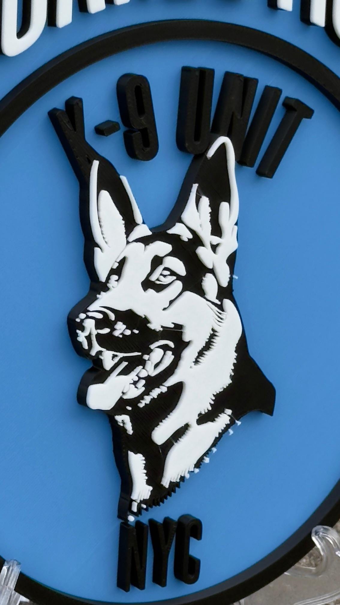 NYC DOC K9 Unit 3D Embossed Plaque: First Responder Wall Art New York