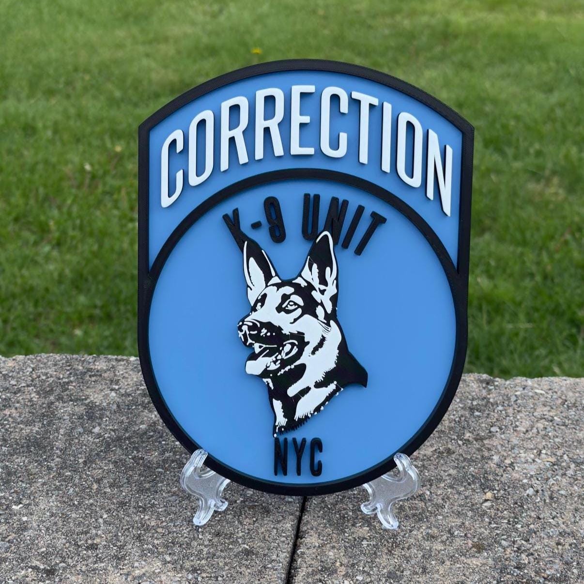 NYC DOC K9 Unit 3D Embossed Plaque: First Responder Wall Art New York