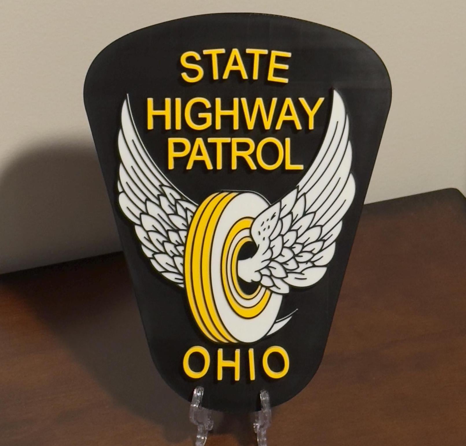 Ohio Highway Patrol 3D Plaque: First Responder Wall Art Police Gift
