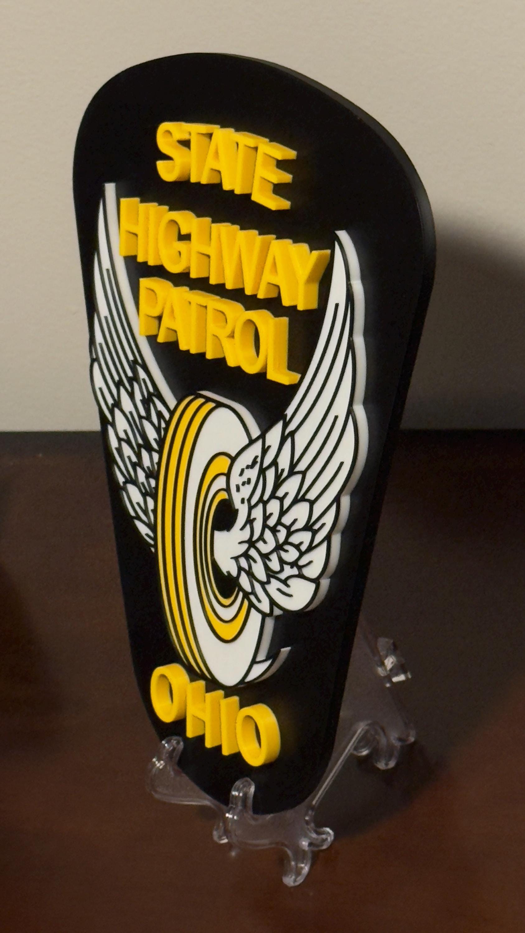 Ohio Highway Patrol 3D Plaque: First Responder Wall Art Police Gift