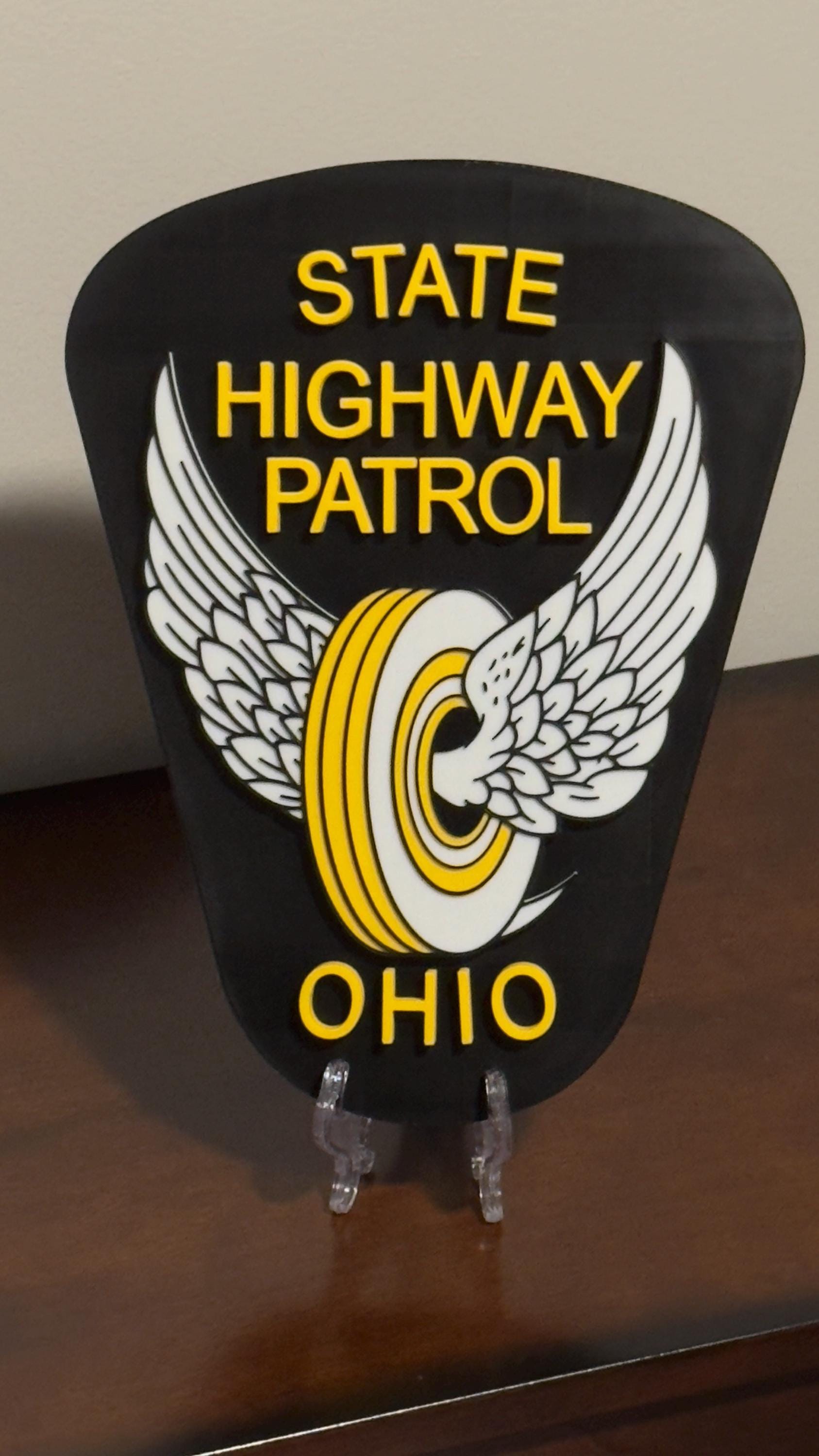 Ohio Highway Patrol 3D Plaque: First Responder Wall Art Police Gift