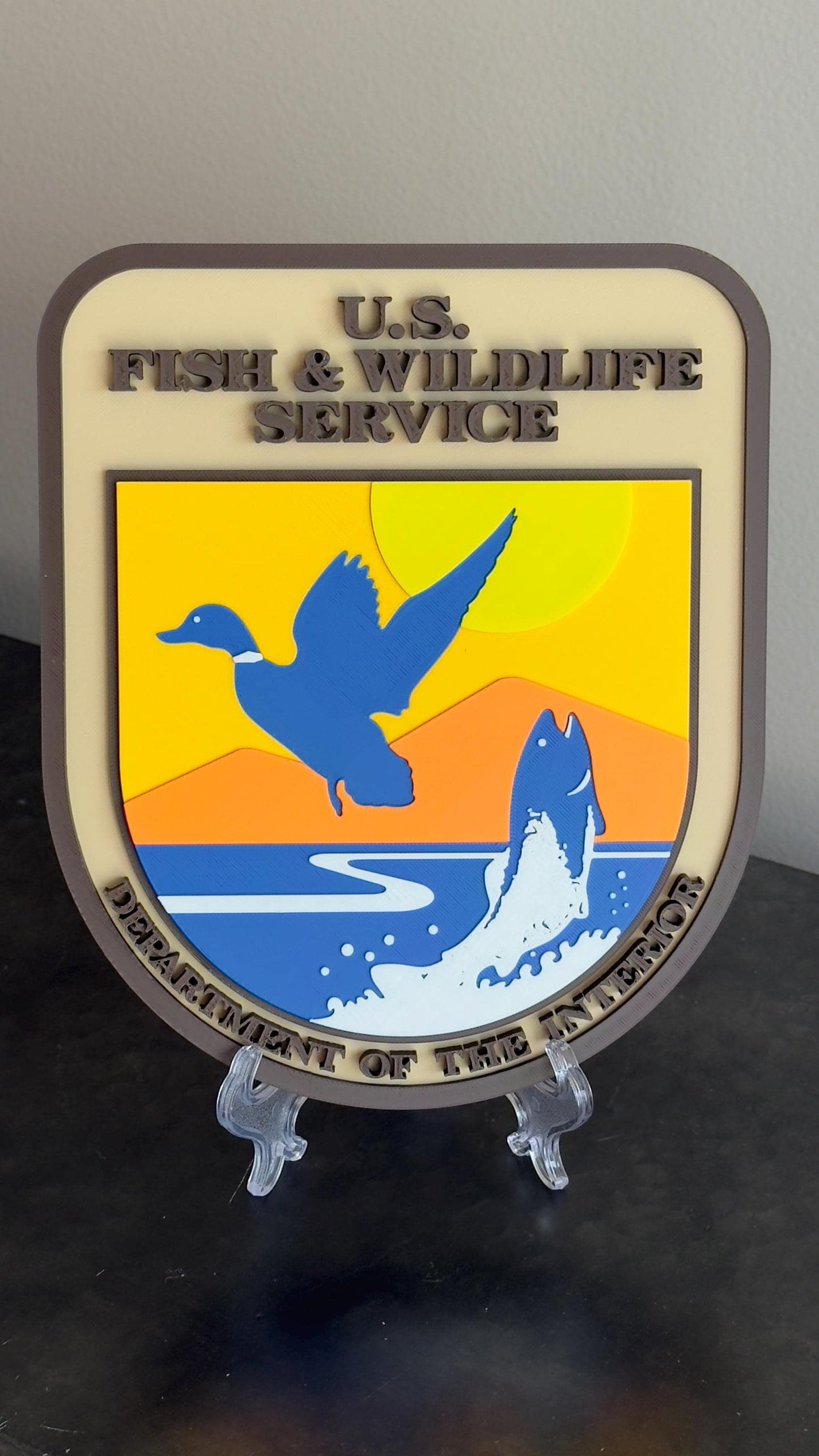 US Fish & Wildlife Service 3D Embossed Plaque - First Responder Wall Art Government