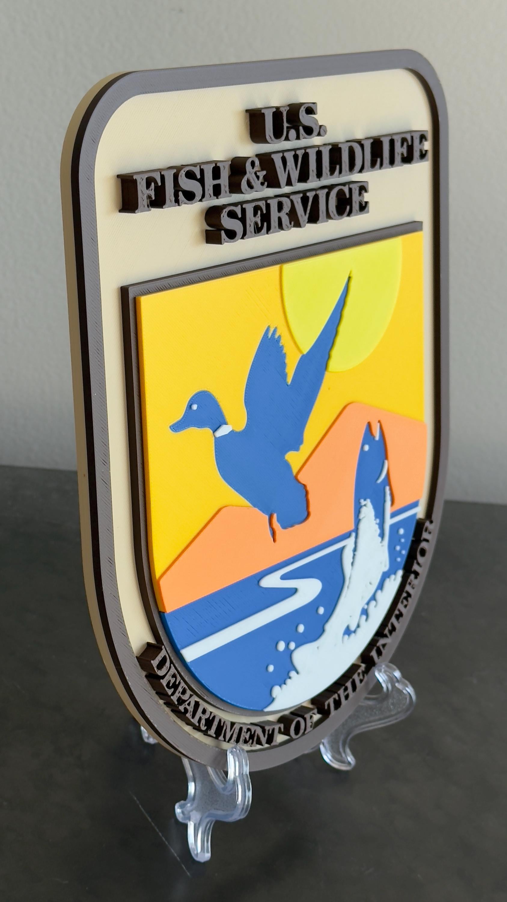 US Fish & Wildlife Service 3D Embossed Plaque - First Responder Wall Art Government
