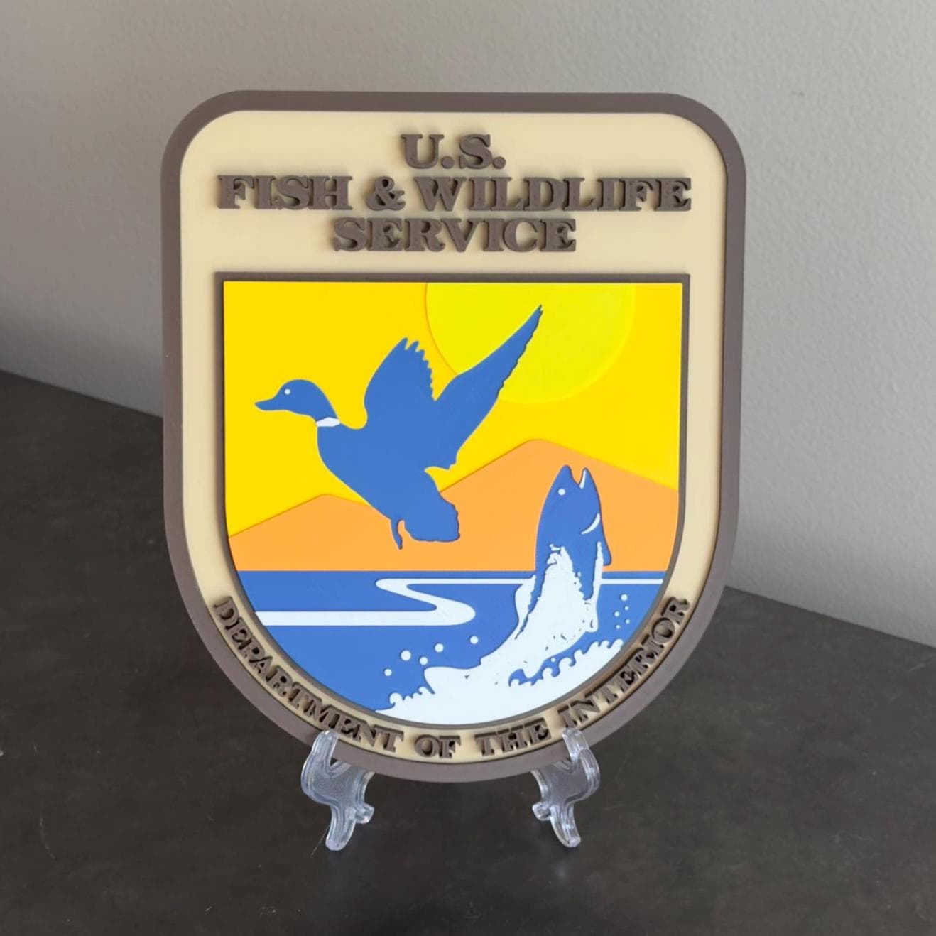 US Fish & Wildlife Service 3D Embossed Plaque - First Responder Wall Art Government
