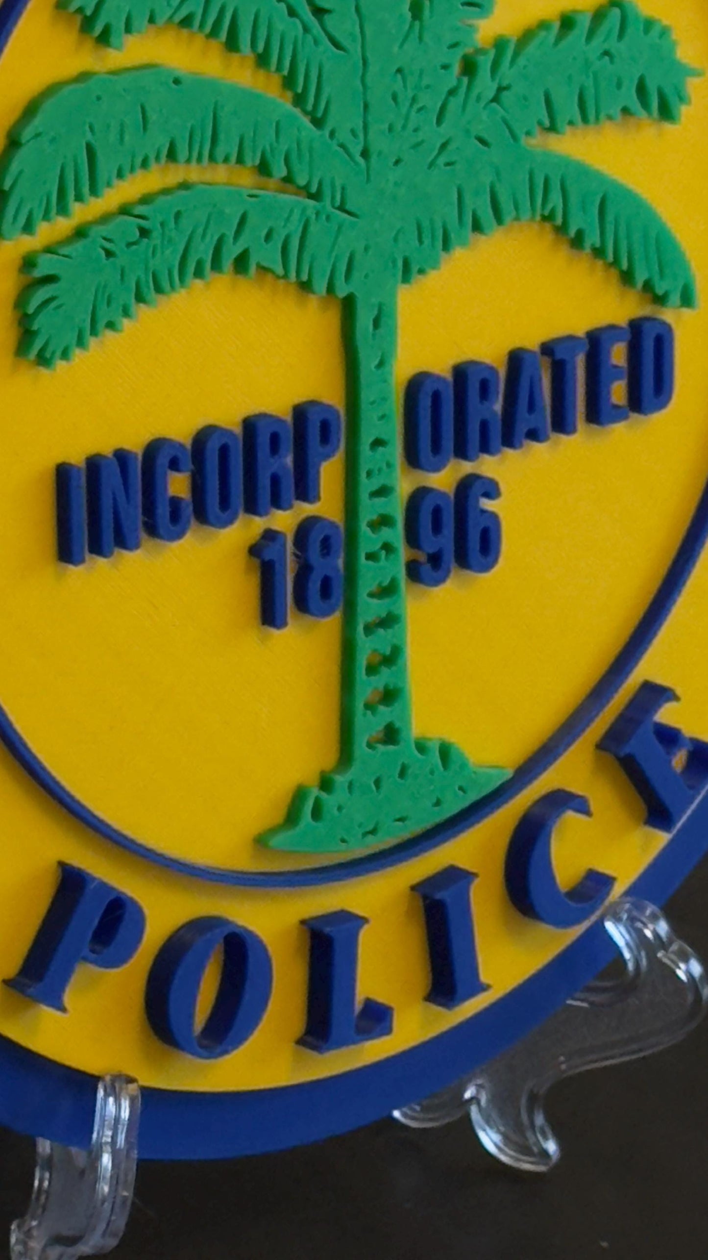 Miami Police Department Plaque: 3D Embossed Display with Stand Florida