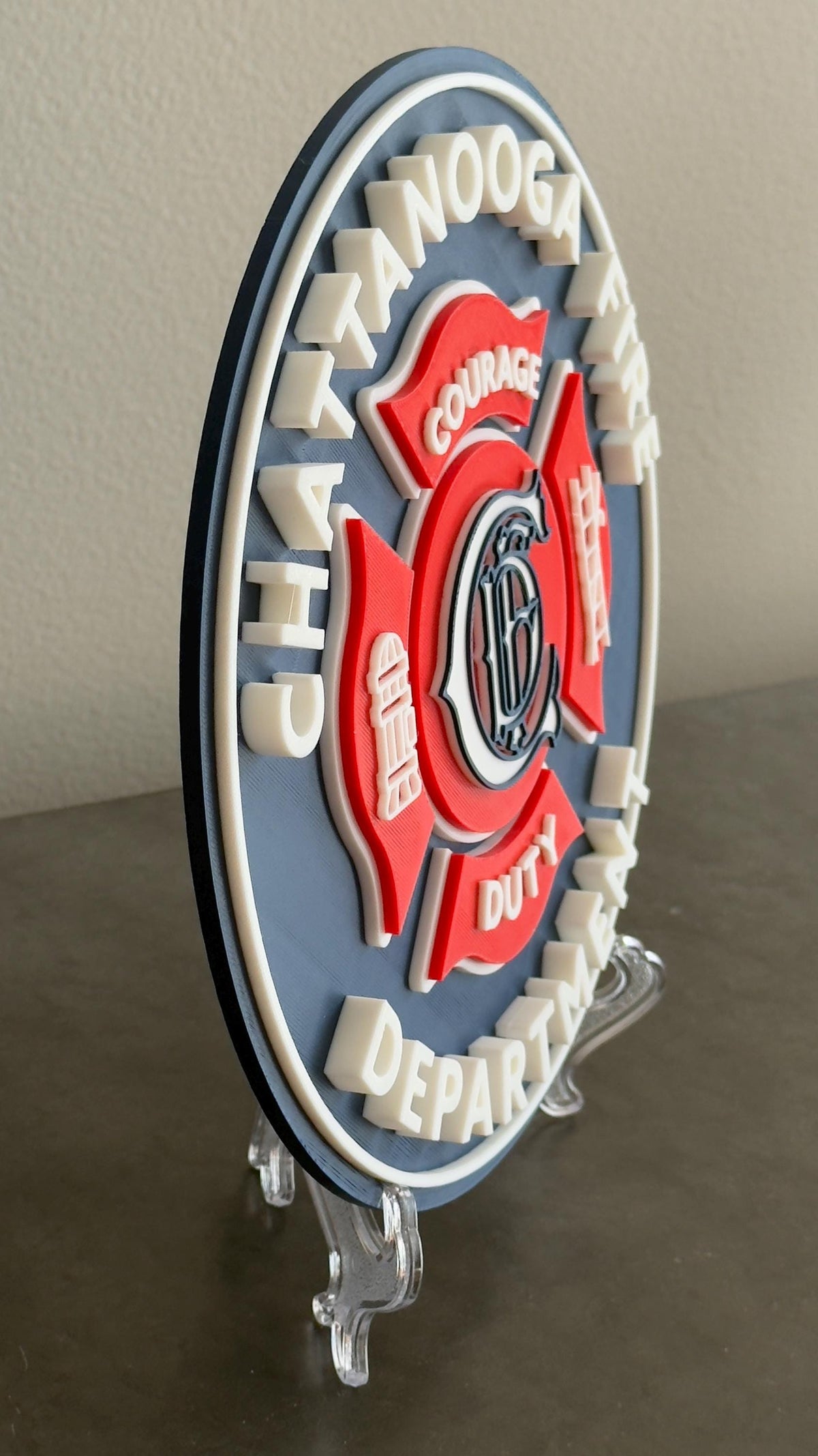 Chattanooga Fire Department 3D Embossed Display Plaque: First Responder Display Plaque Tennessee