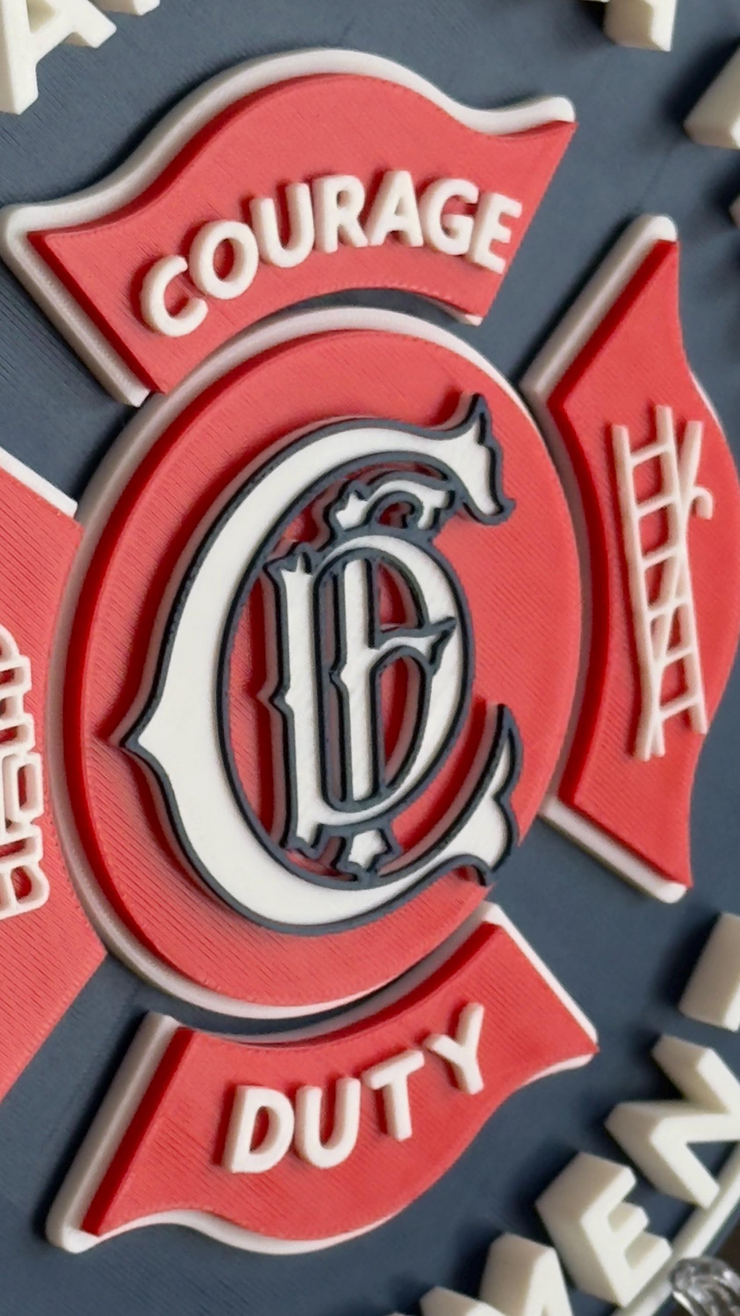 Chattanooga Fire Department 3D Embossed Display Plaque: First Responder Wall Art Tennessee