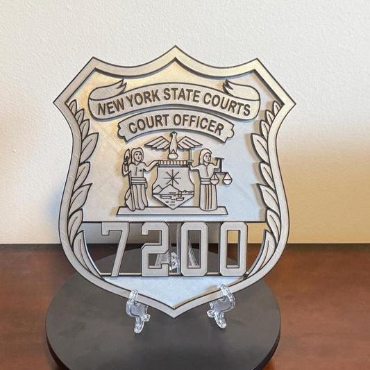 Embossed NYS Court Officer Shield Plaque: 3D Display Police Gift New York