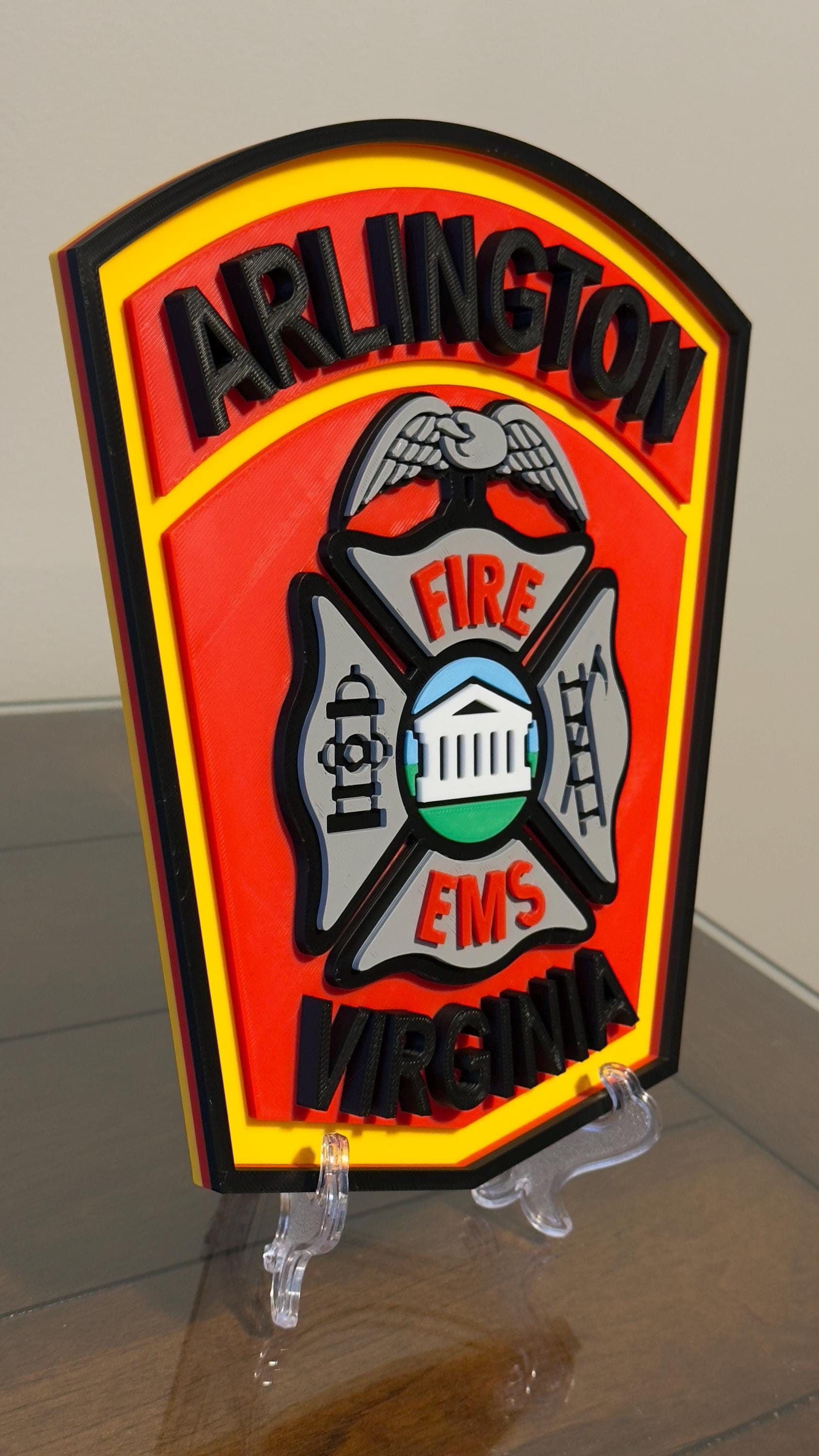 Arlington Virginia Fire Department 3D Embossed Display Plaque