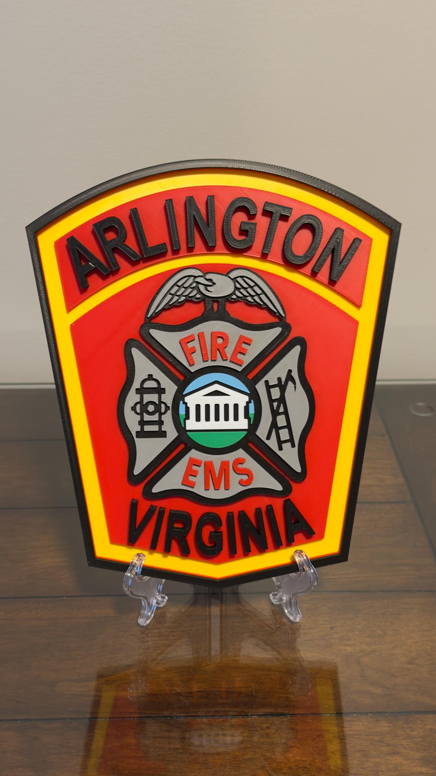 Arlington Virginia Fire Department 3D Embossed Display Plaque