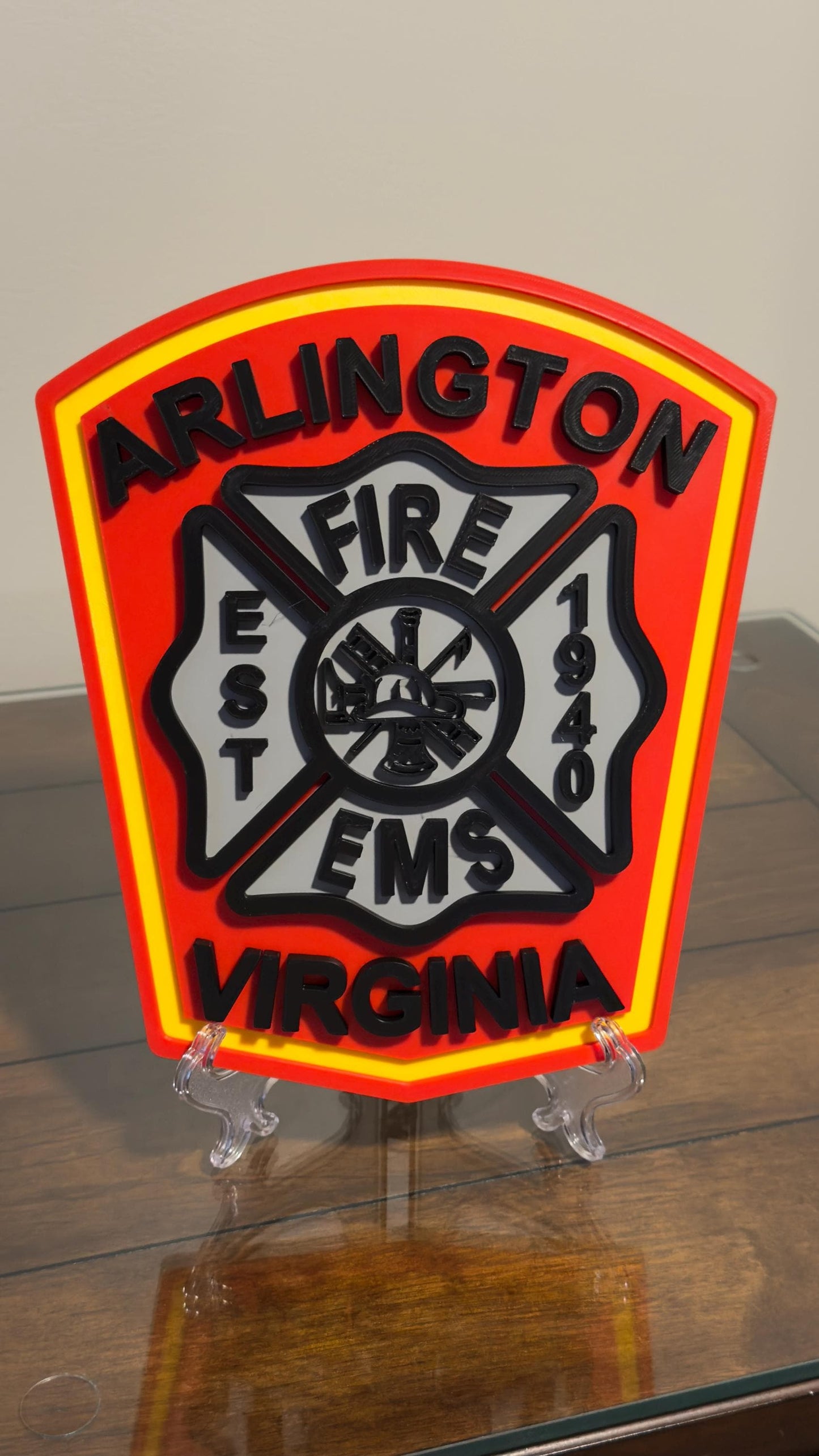 Arlington Virginia Fire Department 3D Embossed Logo Plaque