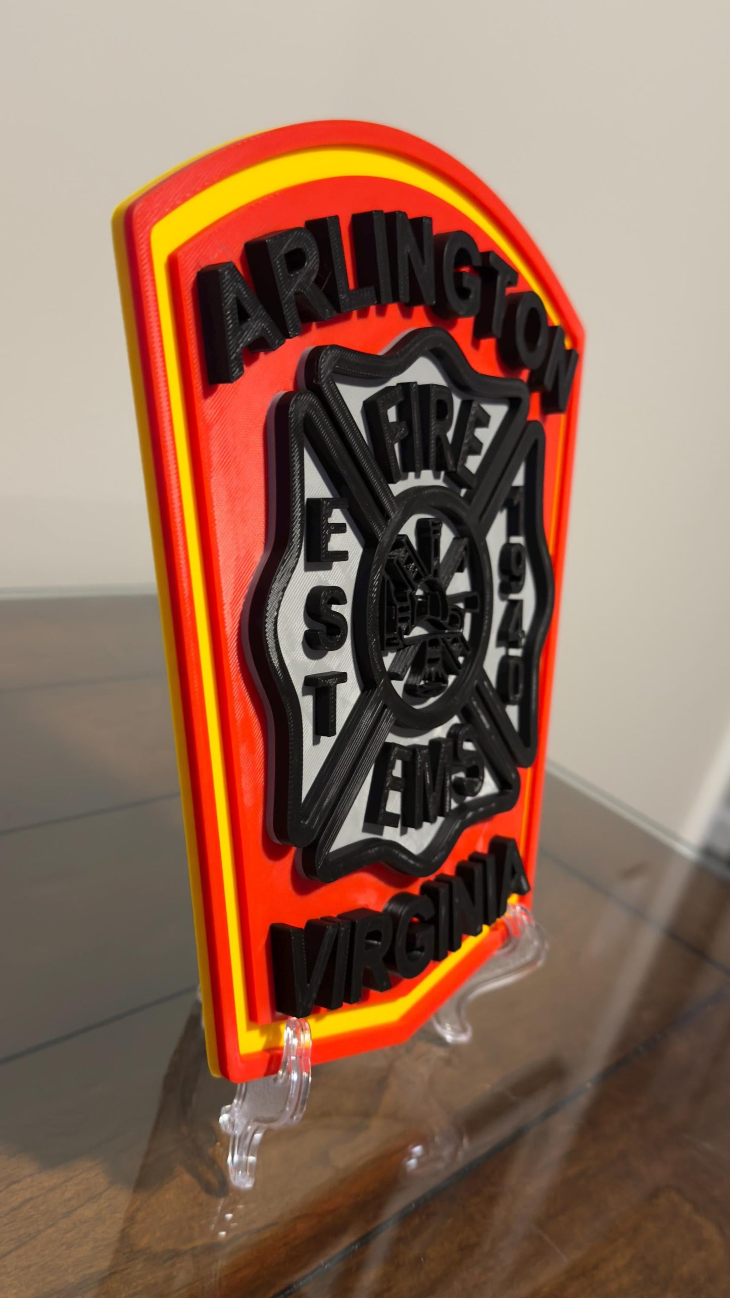 Arlington Virginia Fire Department 3D Embossed Logo Plaque