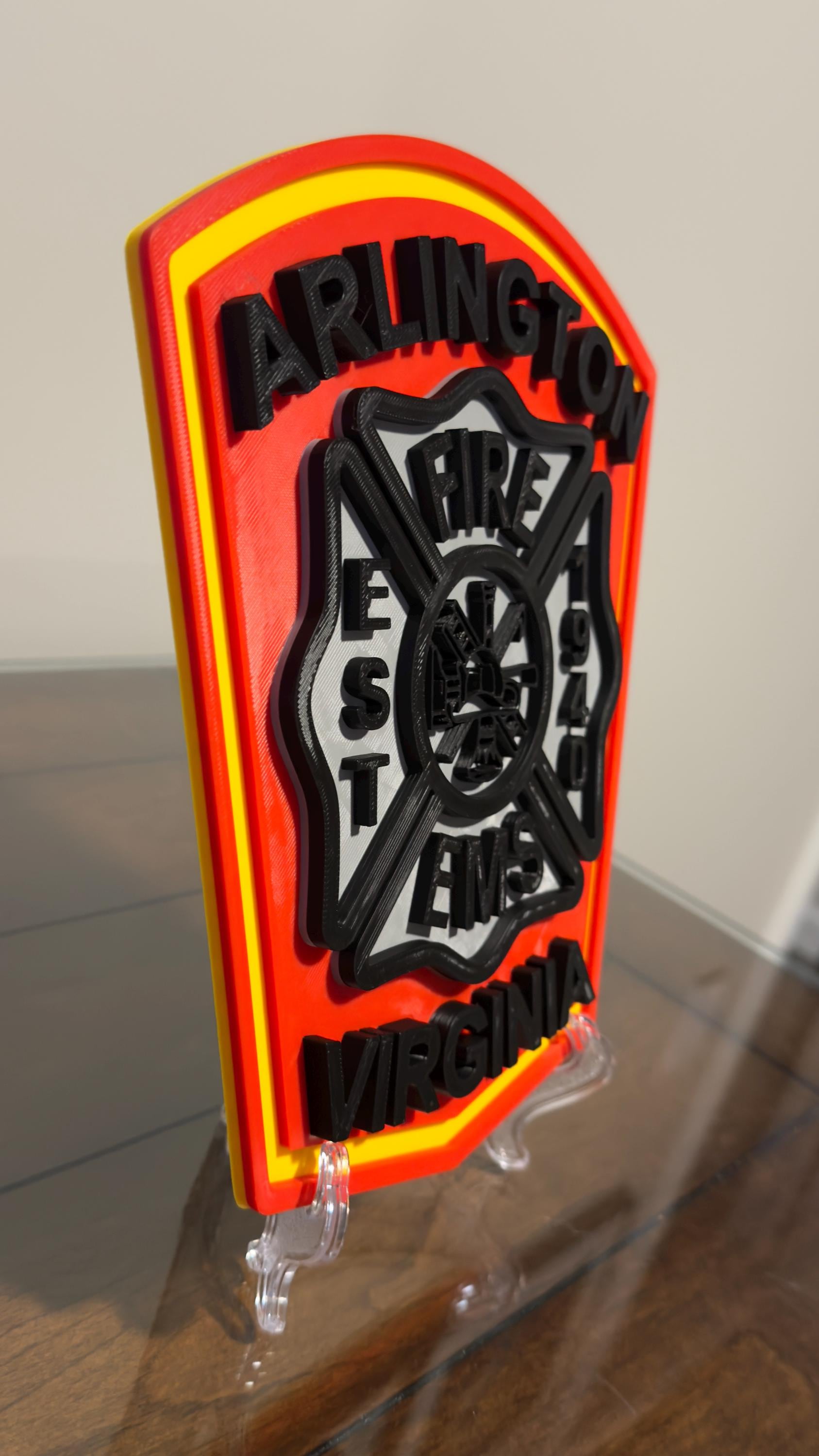 Arlington Virginia Fire Department 3D Embossed Logo Plaque