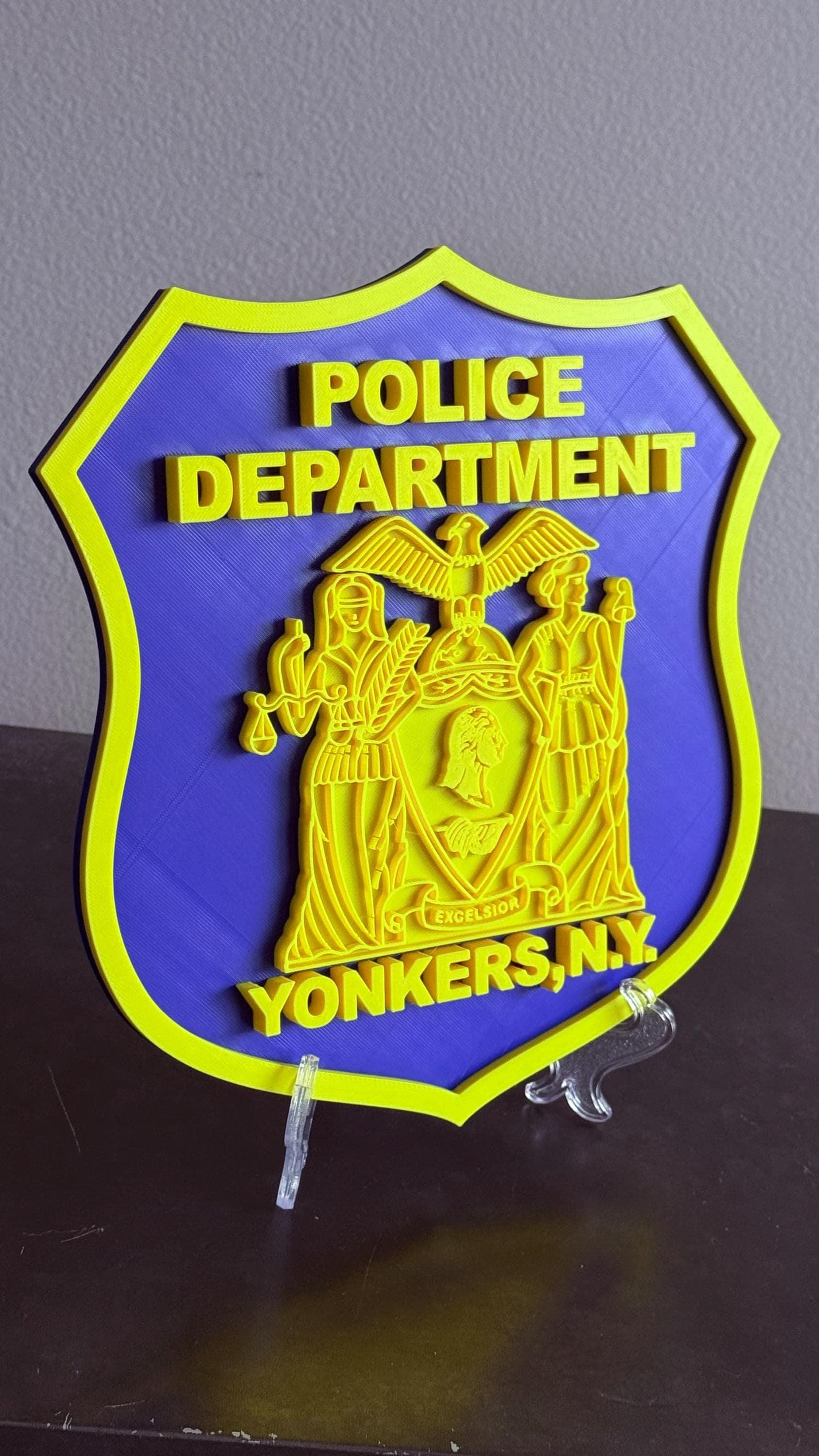 Yonkers NY Police Department 3D Embossed Display Plaque Police Gift New York