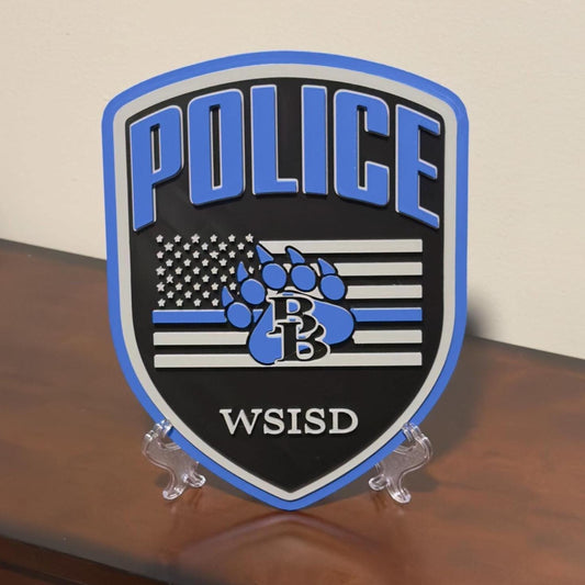 White Settlement ISD Police Plaque, Texas First Responder Wall Art