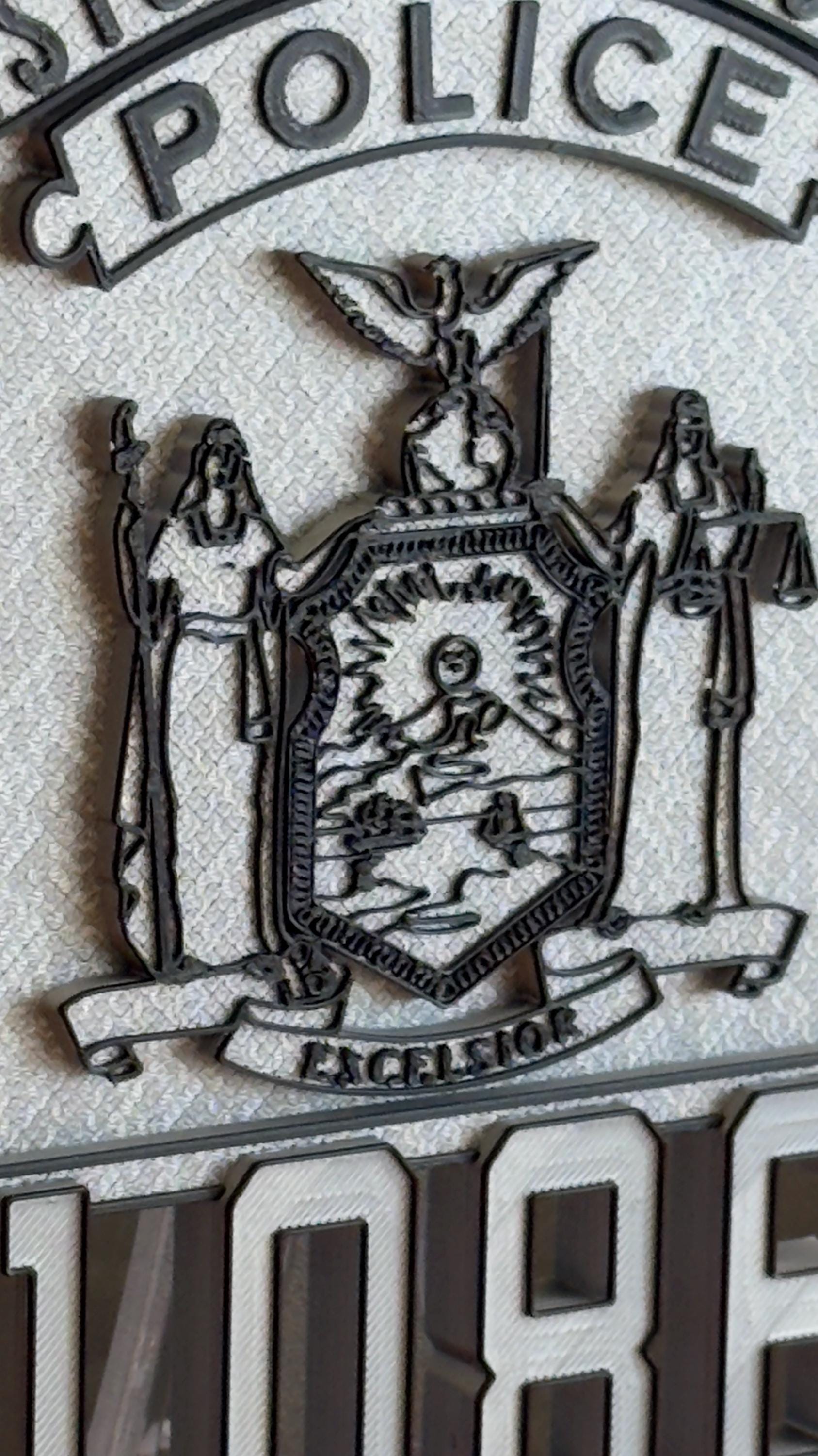 Police Shield Plaque: Westchester County Design (3D Embossed, Customizable) New York