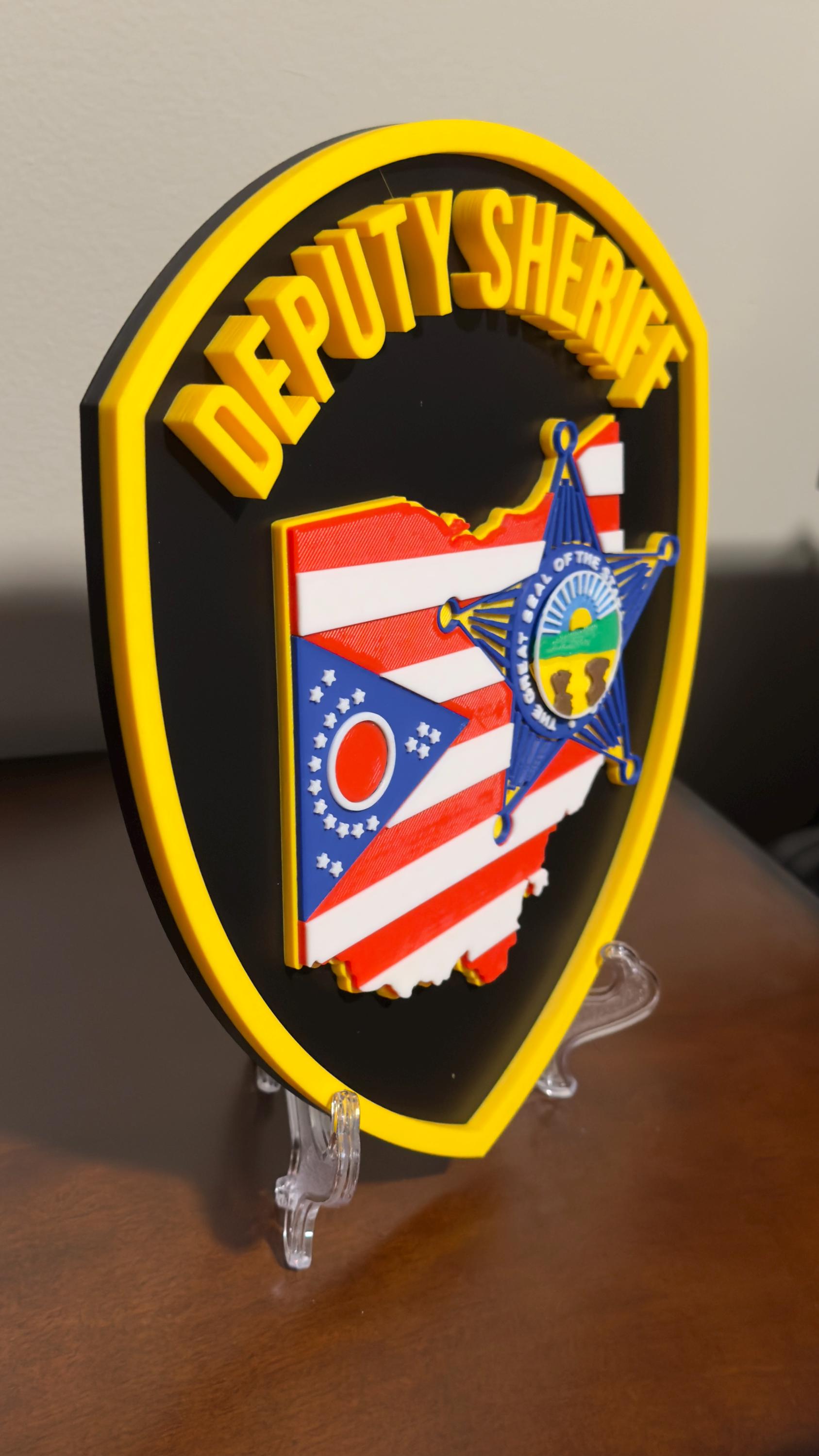 Ohio Deputy Sheriff 3D Plaque - First Responder Wall Art