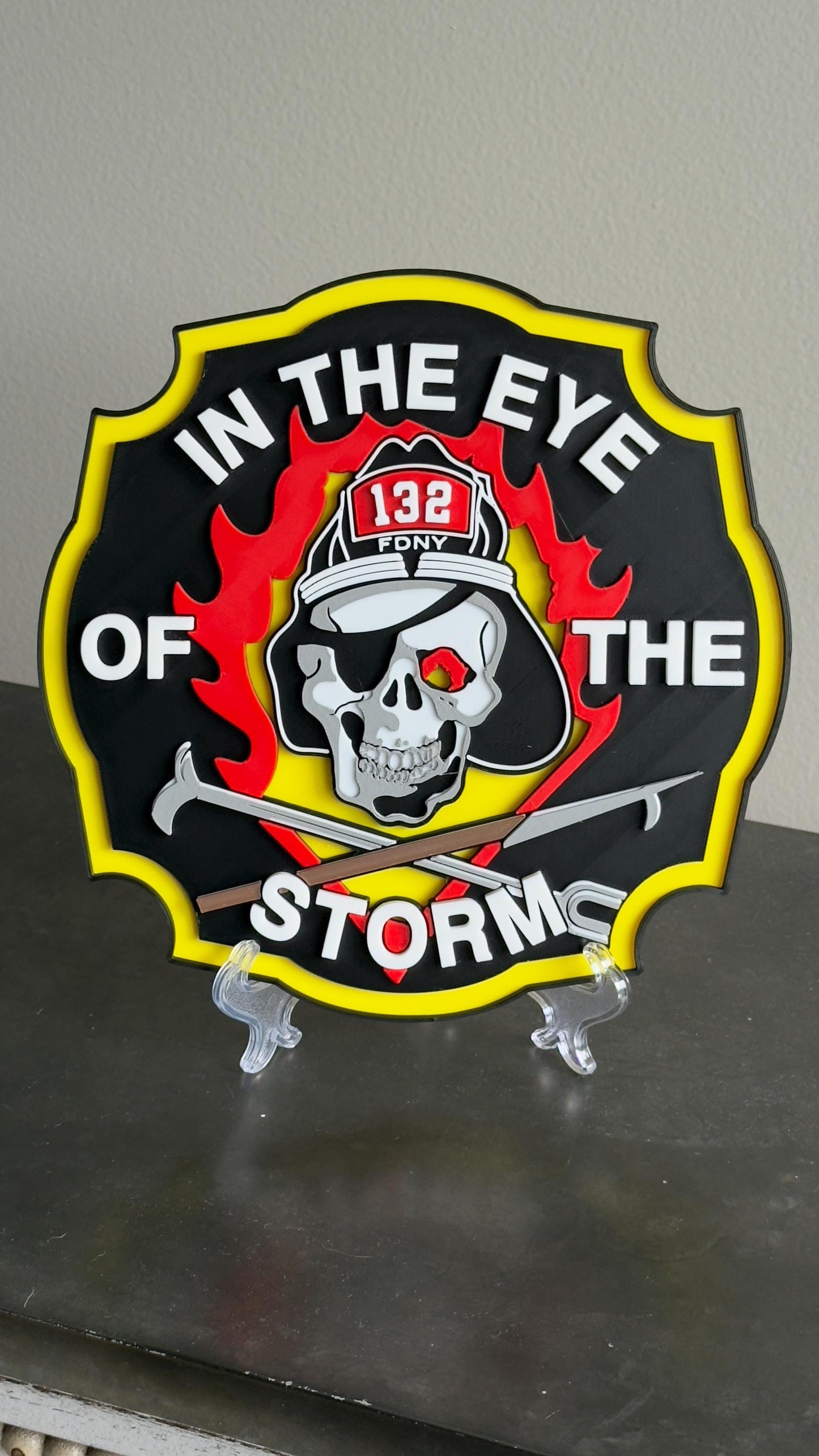 FDNY Ladder 132 3D Embossed Plaque: Firefighter Gift, First Responder Decor