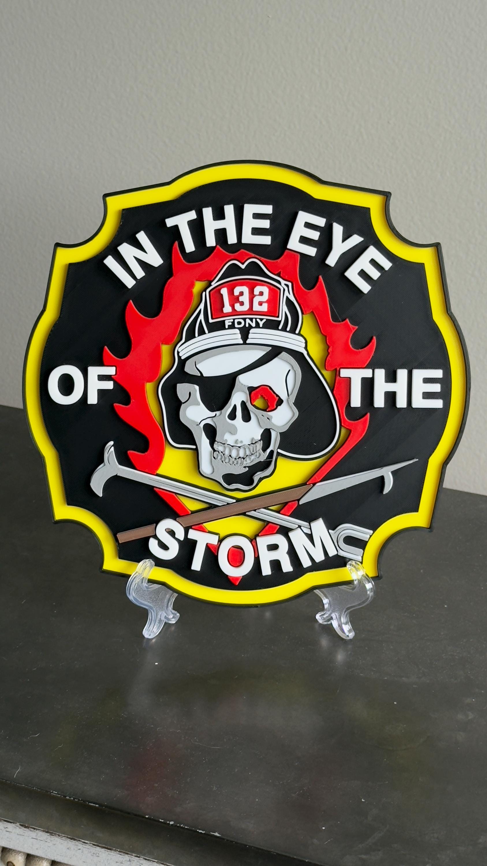 FDNY Ladder 132 3D Embossed Plaque: Firefighter Gift, First Responder Decor