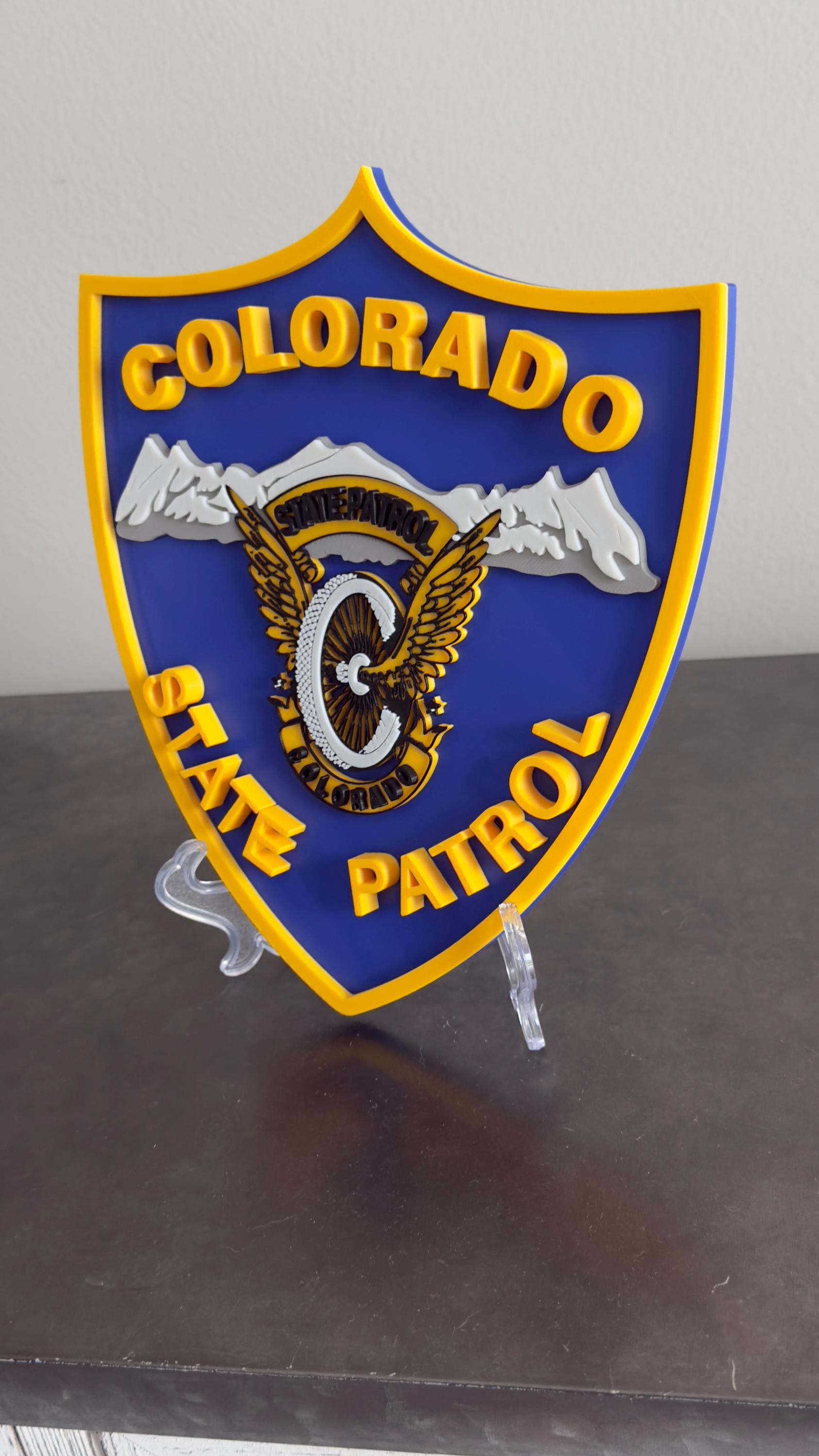 First Responder Plaque, Colorado State Patrol 3D Embossed (9x8 Inches)