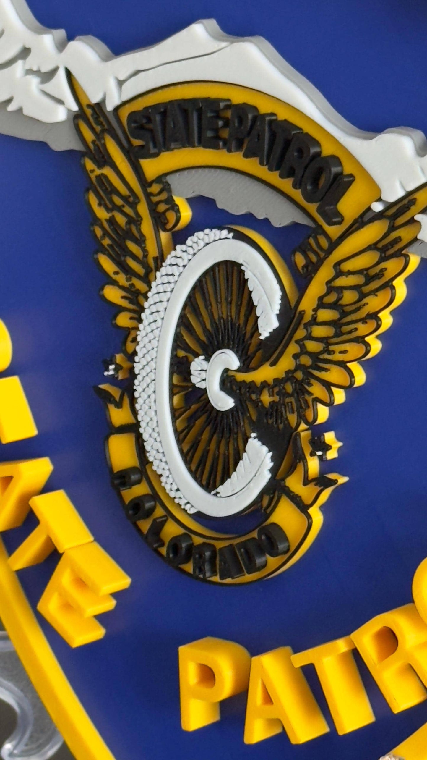 First Responder Plaque, Colorado State Patrol 3D Embossed (9x8 Inches)
