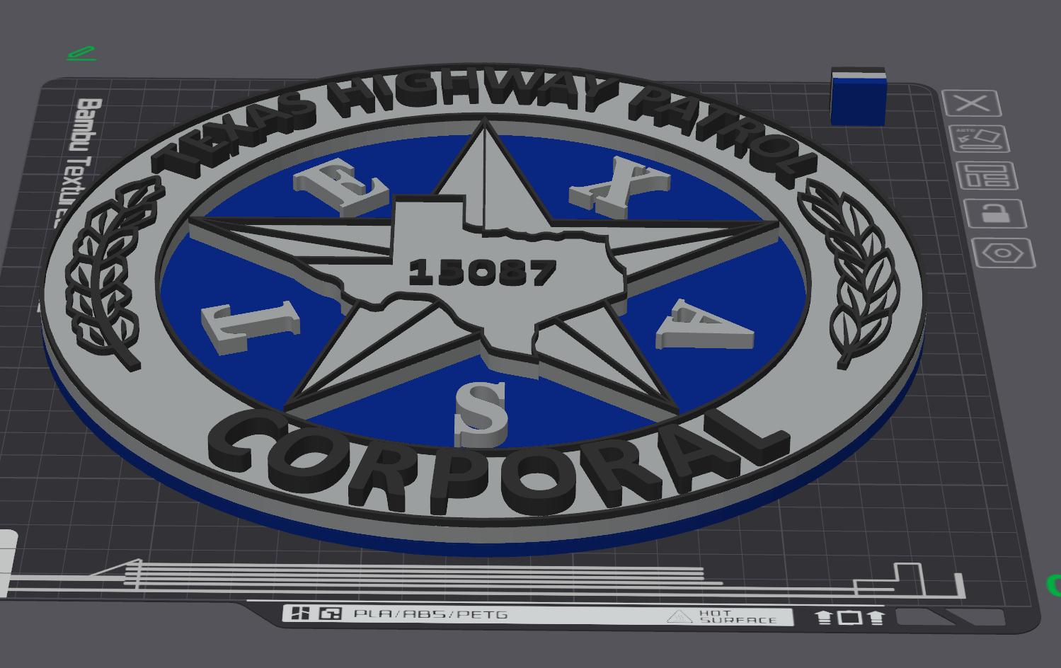 Trooper Plaque Texas Highway Patrol - 3D Embossed Design