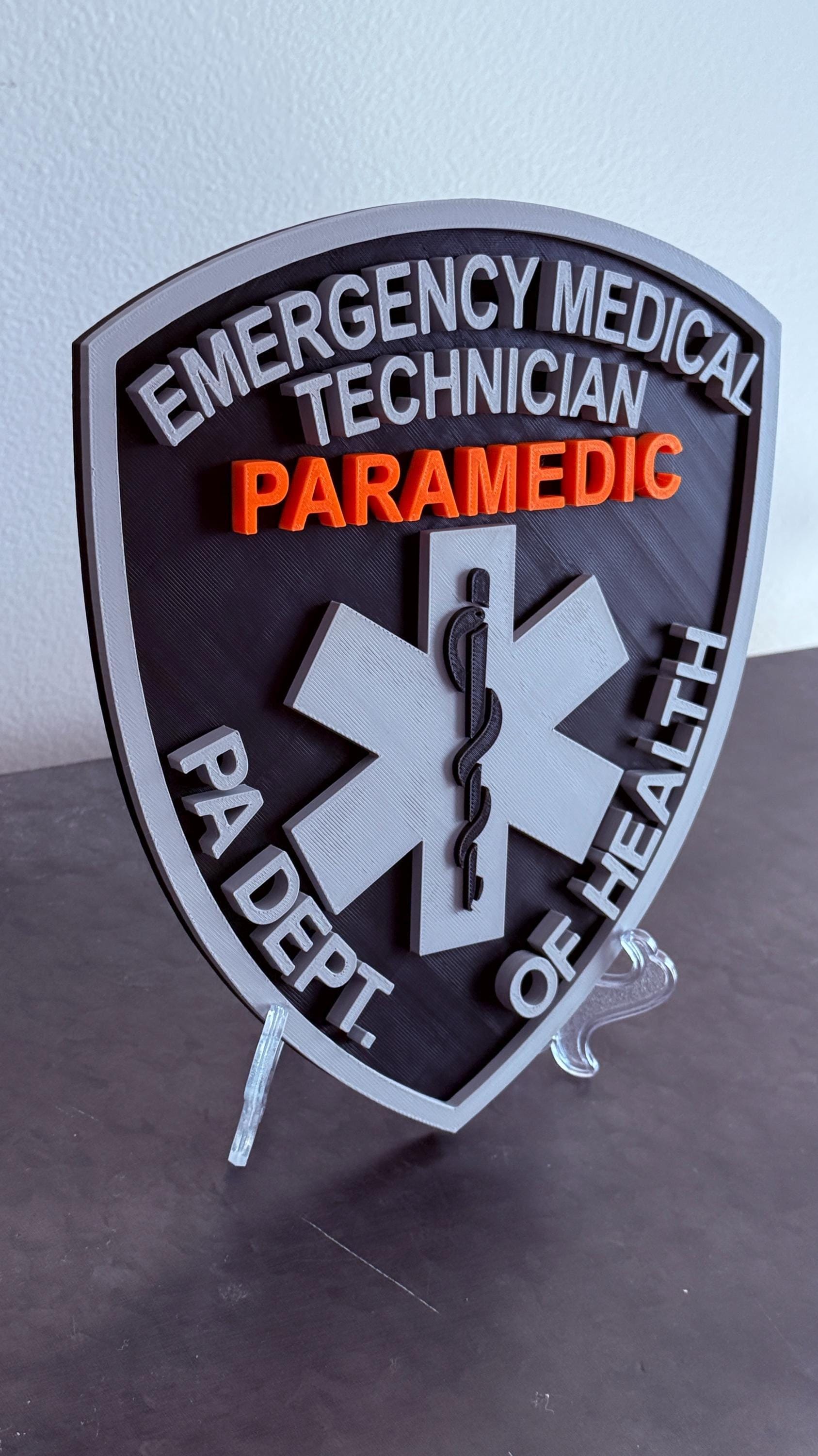 Pennsylvania Paramedic Department of Health 3D Plaque PA Display Plaque EMS Gift