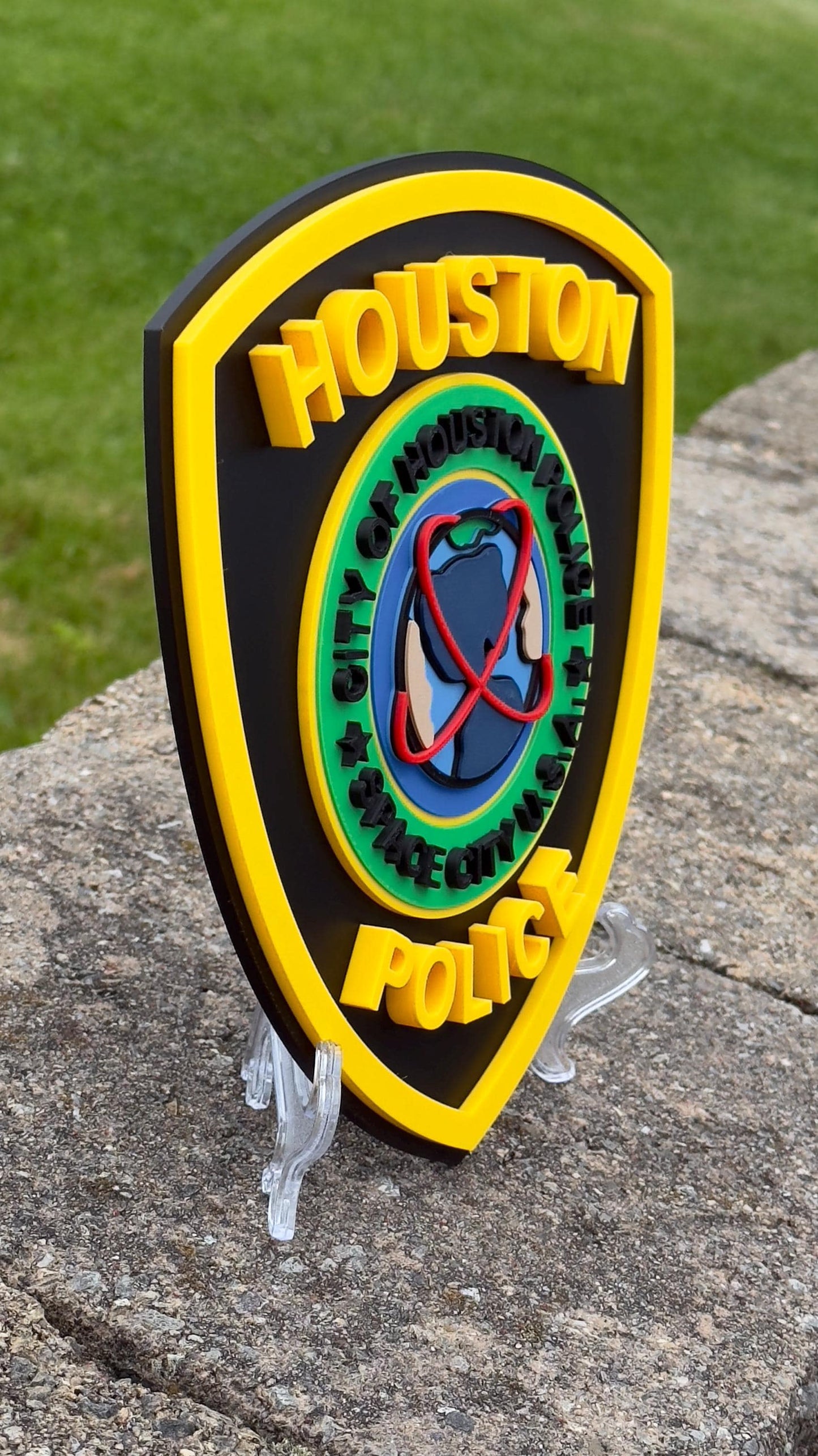 Houston Police 3D Embossed Plaque: First Responder Wall Art Texas