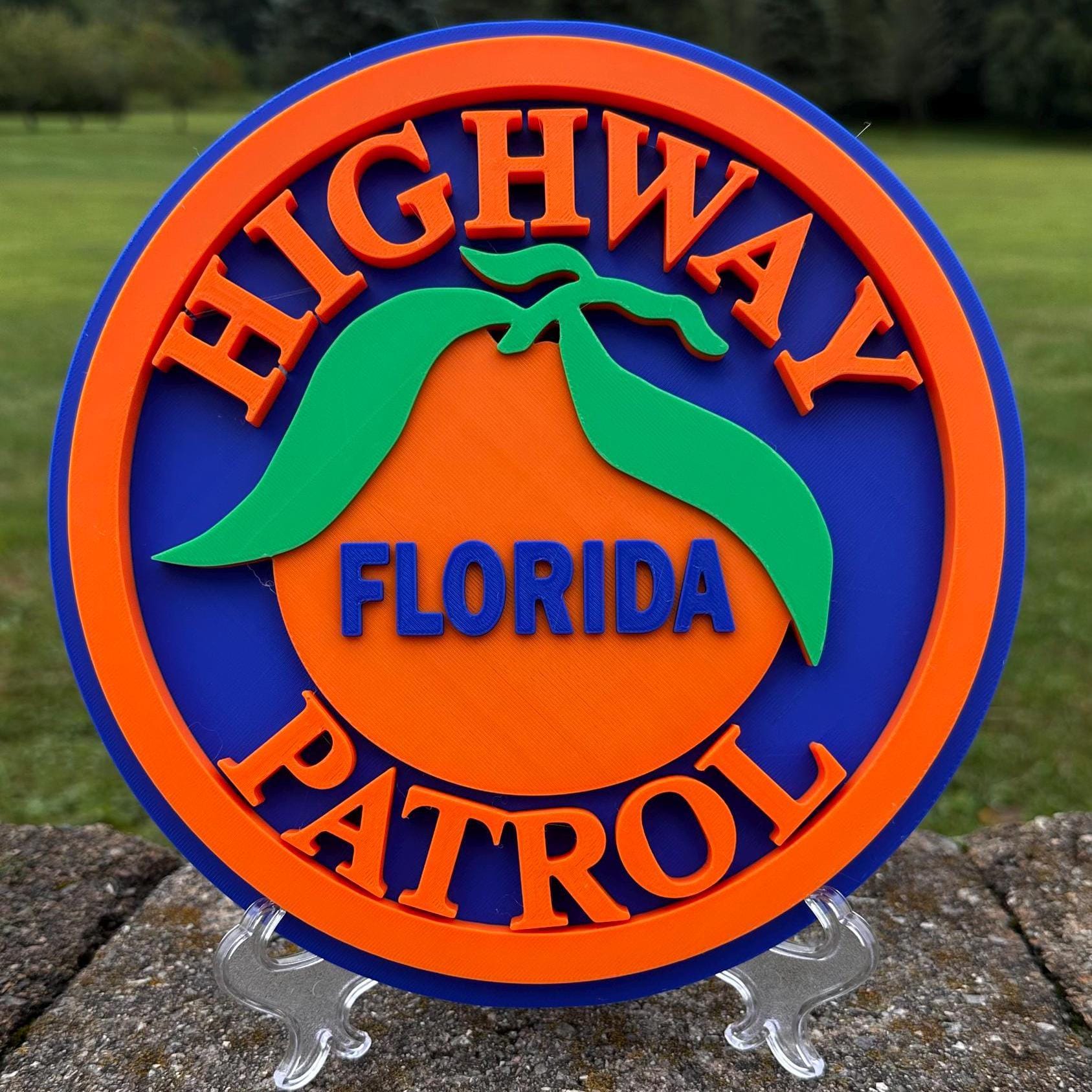 Florida Highway Patrol Plaque: 3D Embossed First Responder Wall Art Police Gift