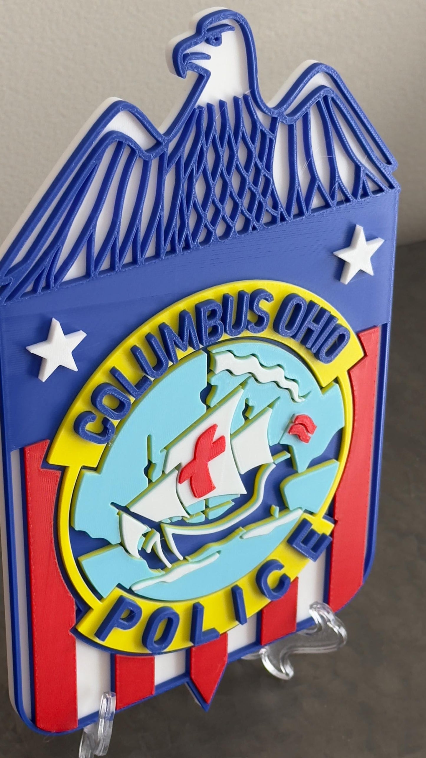 Columbus Ohio Police Department 3D Embossed Plaque - First Responder Wall Art
