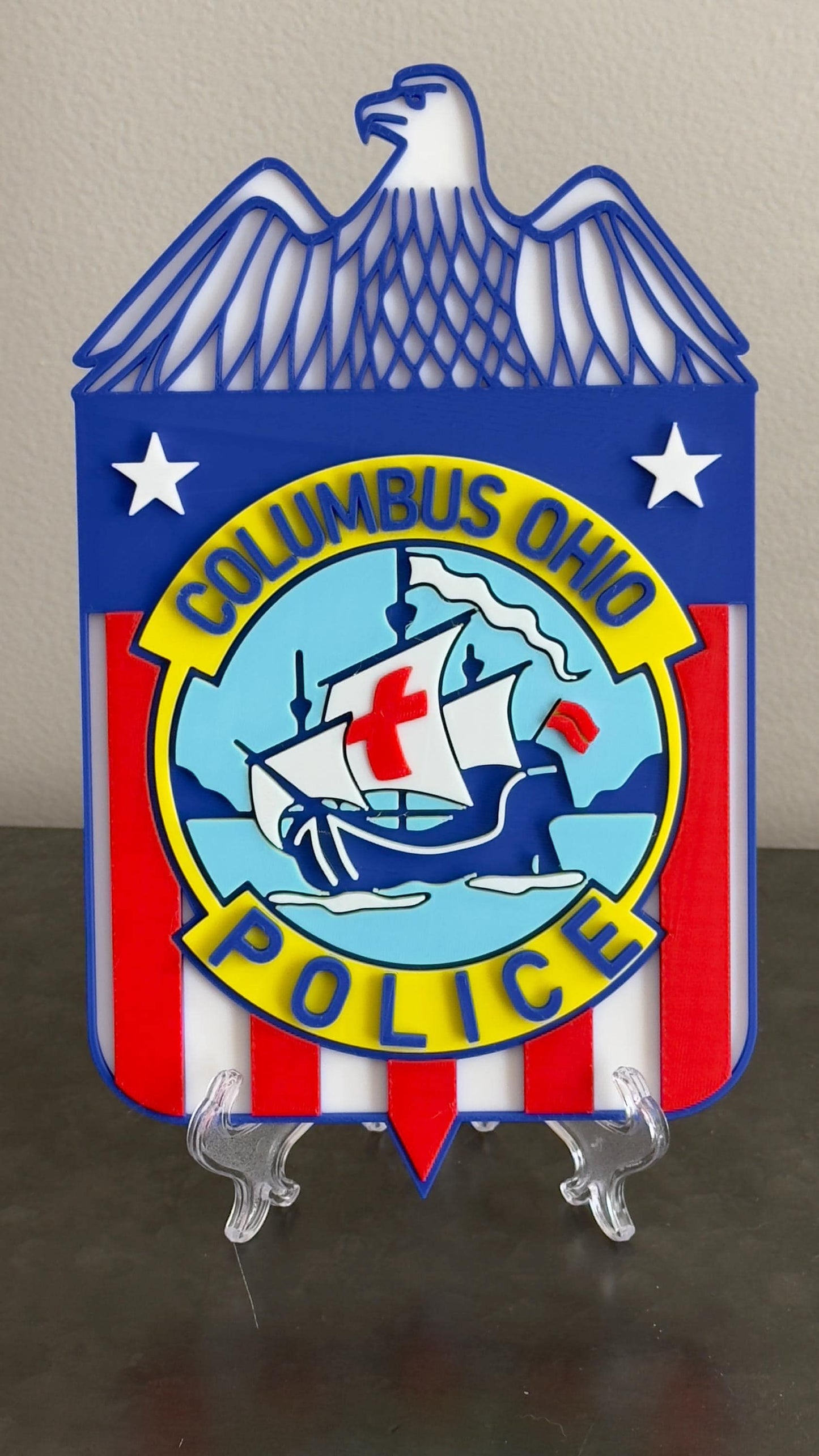 Columbus Ohio Police Department 3D Embossed Plaque - First Responder Wall Art