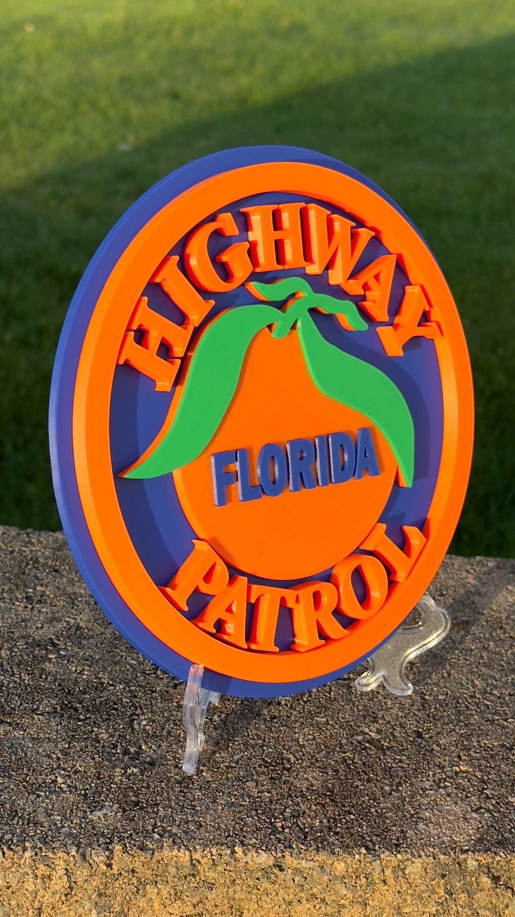 Florida Highway Patrol Plaque: 3D Embossed First Responder Wall Art Police Gift