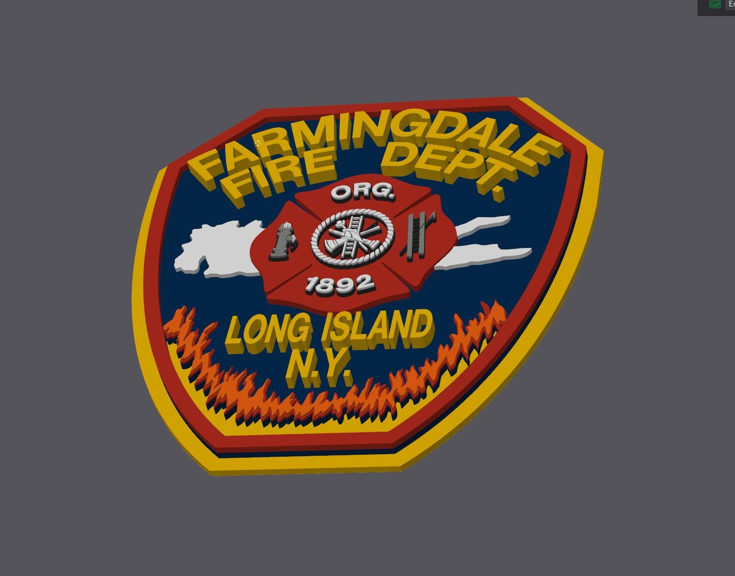 Farmingdale Fire Department 3D Embossed Plaque: Long Island, NY Firefighter Gift New York