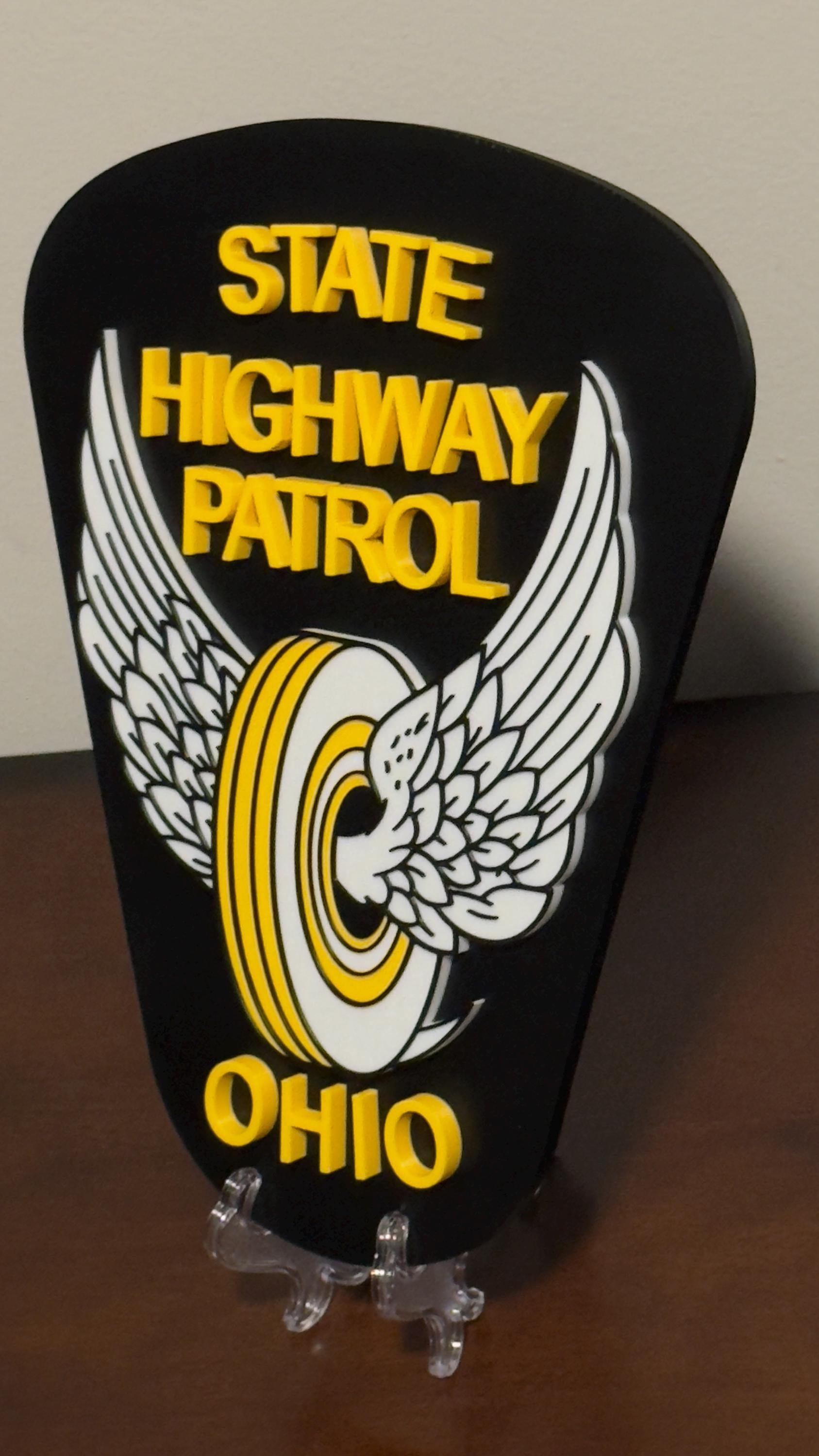 Ohio Highway Patrol 3D Plaque: First Responder Wall Art Police Gift