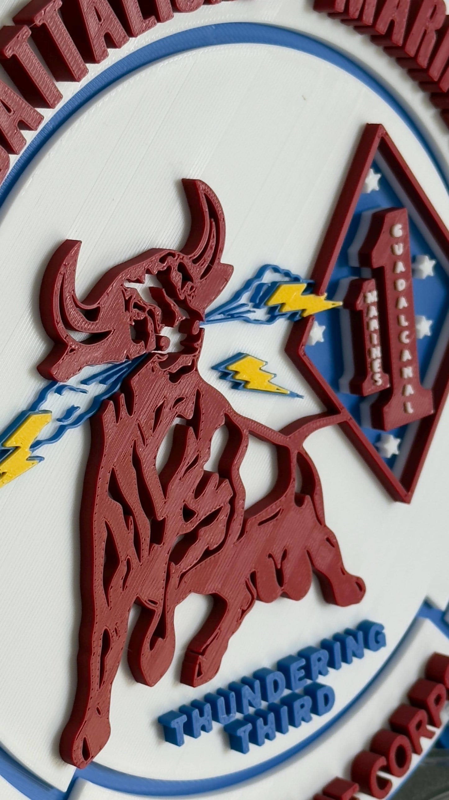 Military Wall Plaque: US Marines 3D Embossed Design - Indoor Display Government
